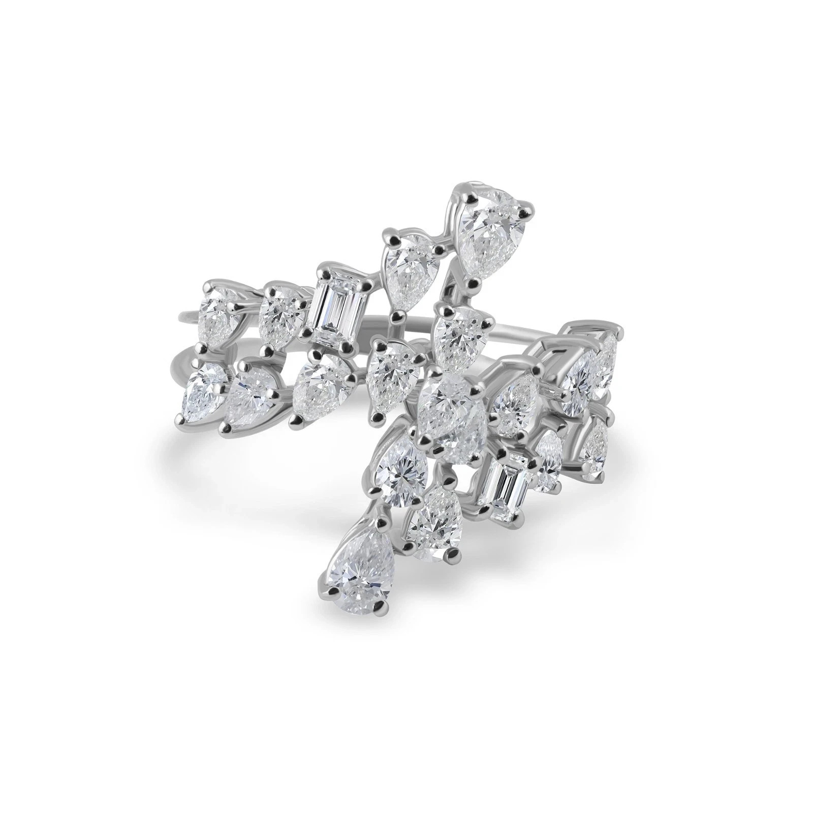 925 Silver moissinite fancy cut Ring , for regular and party use.