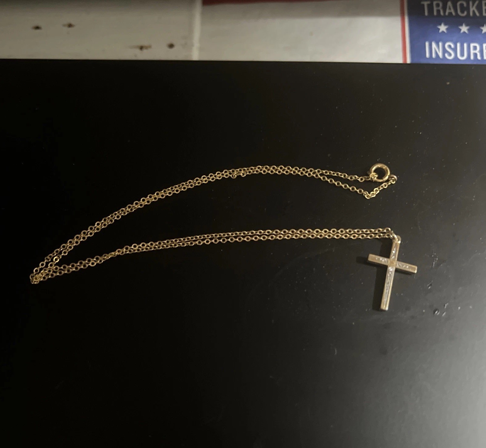 Vintage 1/20 12k GF Chain 18” And Etched Cross Pendant!! Nice Looking!