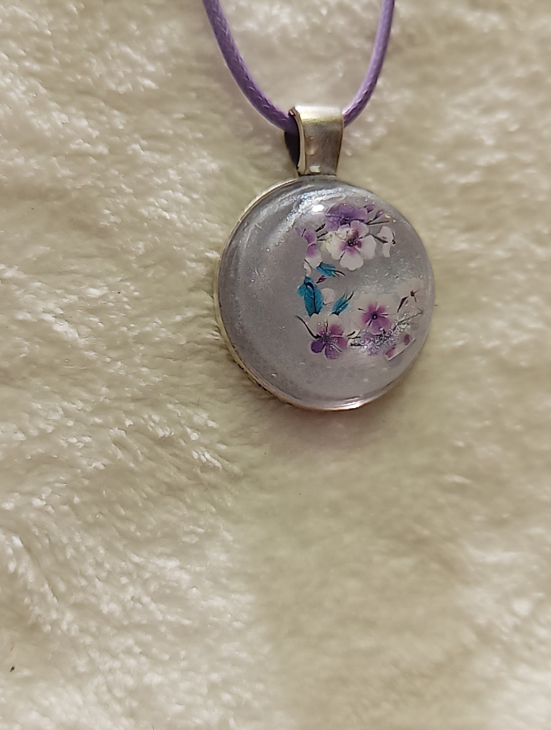 Resin Pendant Necklace Hand Crafted