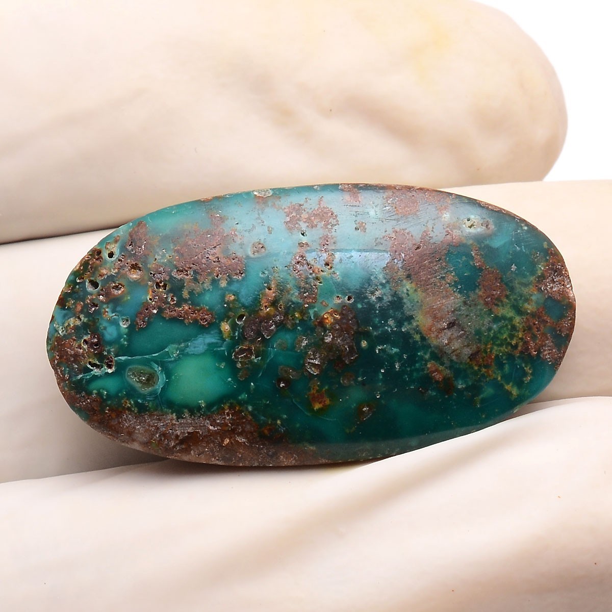 38.00 Cts Natural Persian Turquoise 35mmx18mm Oval Cabochon Untreated Gemstone