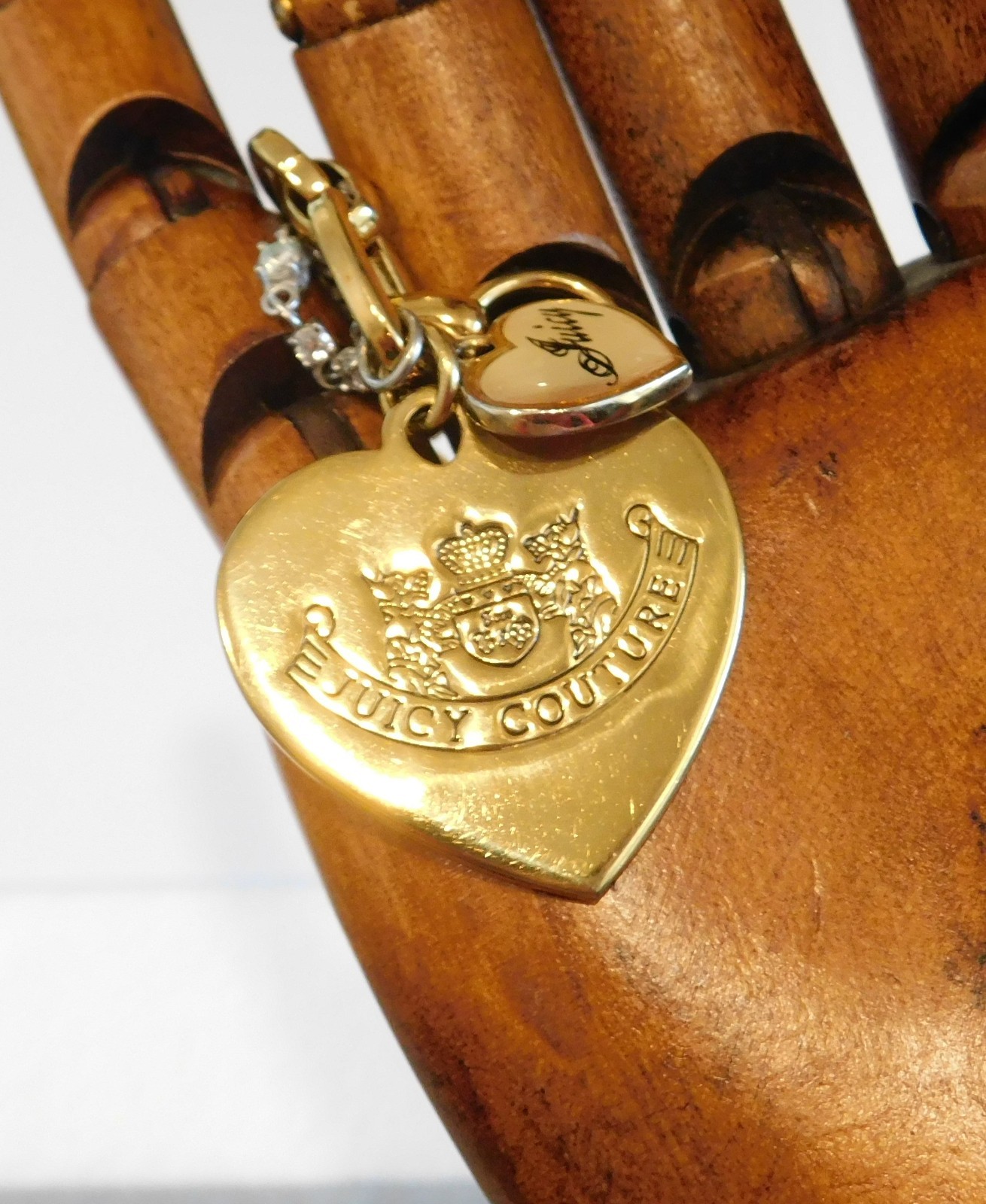 Juicy Couture Love Script “Let Them Eat Couture” Gold Charm Bracelet