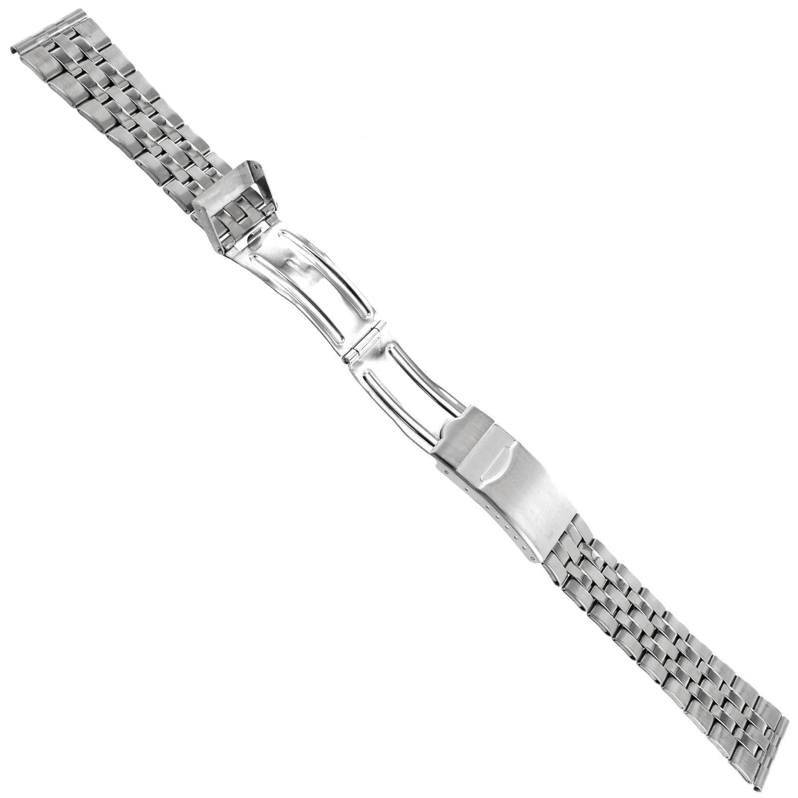 18mm Morellato Silver Tone Stainless Steel Safety Fold Over Clasp Watch Band