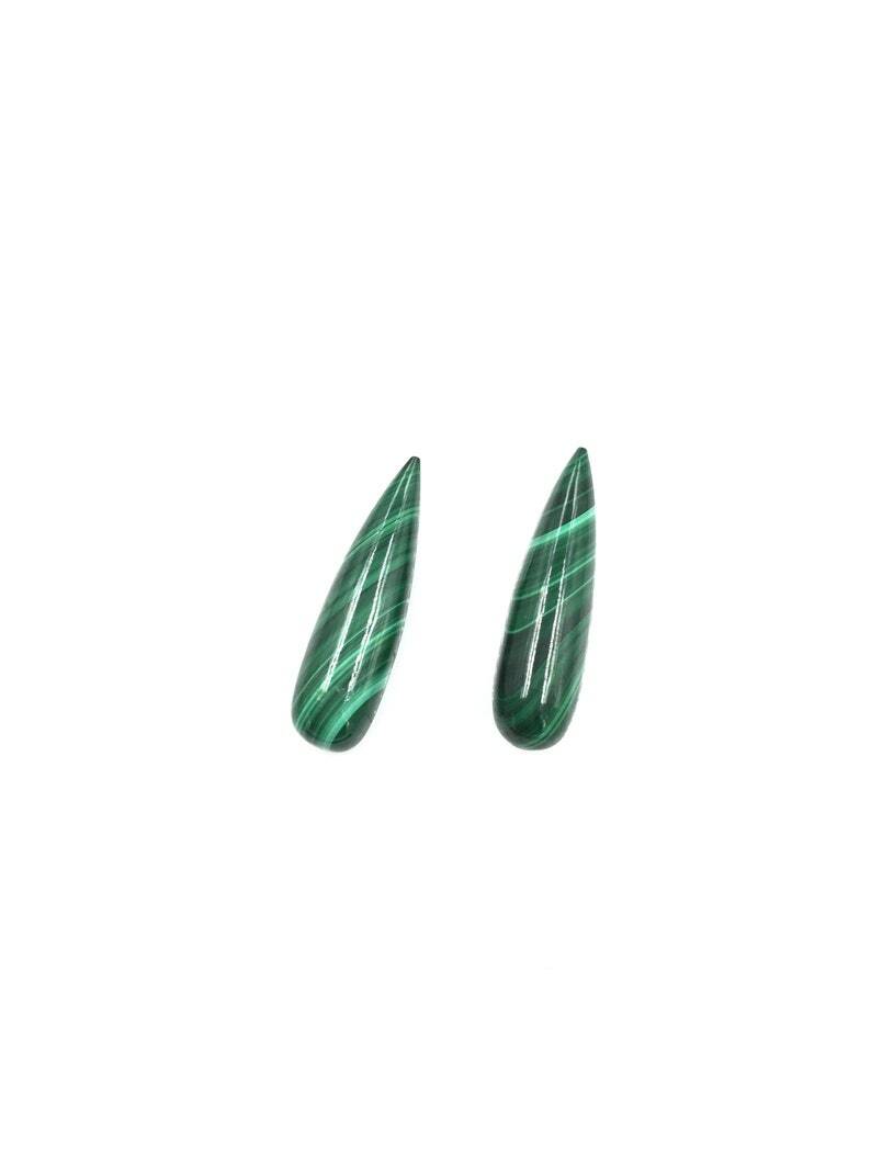 Natural Malachite Teardrop Loose Gemstone For Jewelry