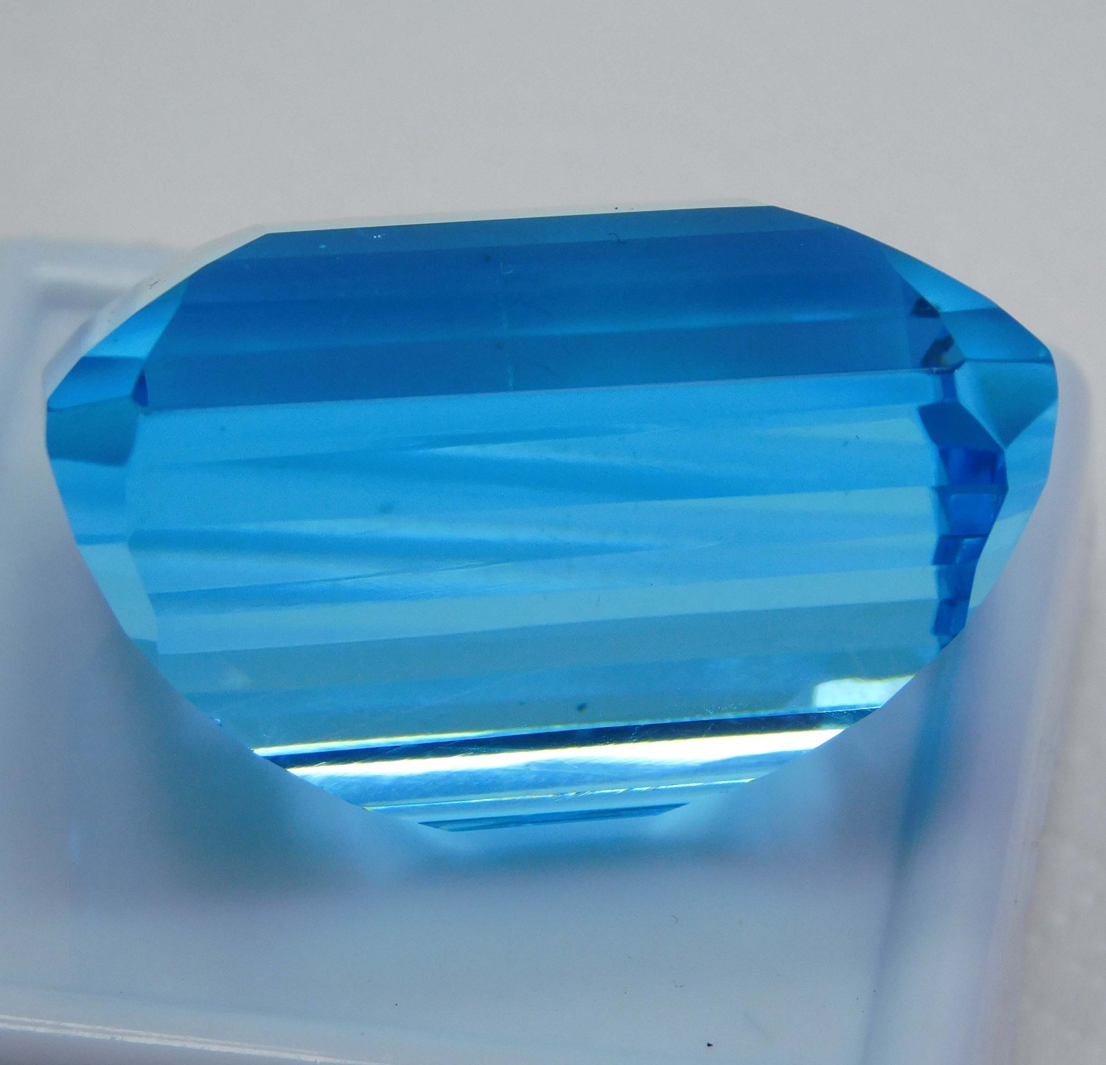 Certified 130.85 Ct Natural Blue Aquamarine Emerald Cut Brazil Rare Gemstone