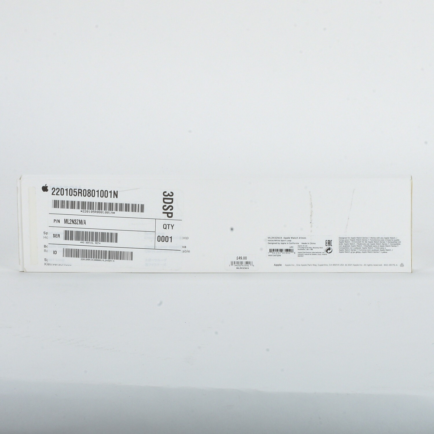 Apple Watch 38mm 40mm 41mm Series 4 5 6 7 8 9 SE Sport Loop Band – Maize / White