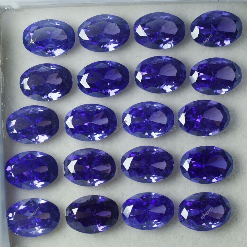 21 Pcs Natural Certified Tanzanite Purple Oval Shape Loose Gemstone 7×5 MM Lot