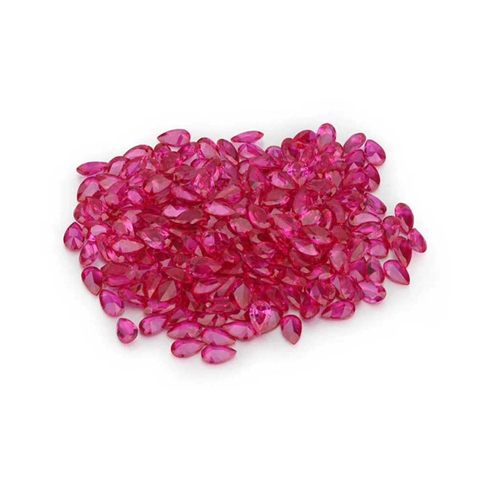 Natural Mozambique Blood Red Ruby Loose Pear Gemstone Cut 30pcs