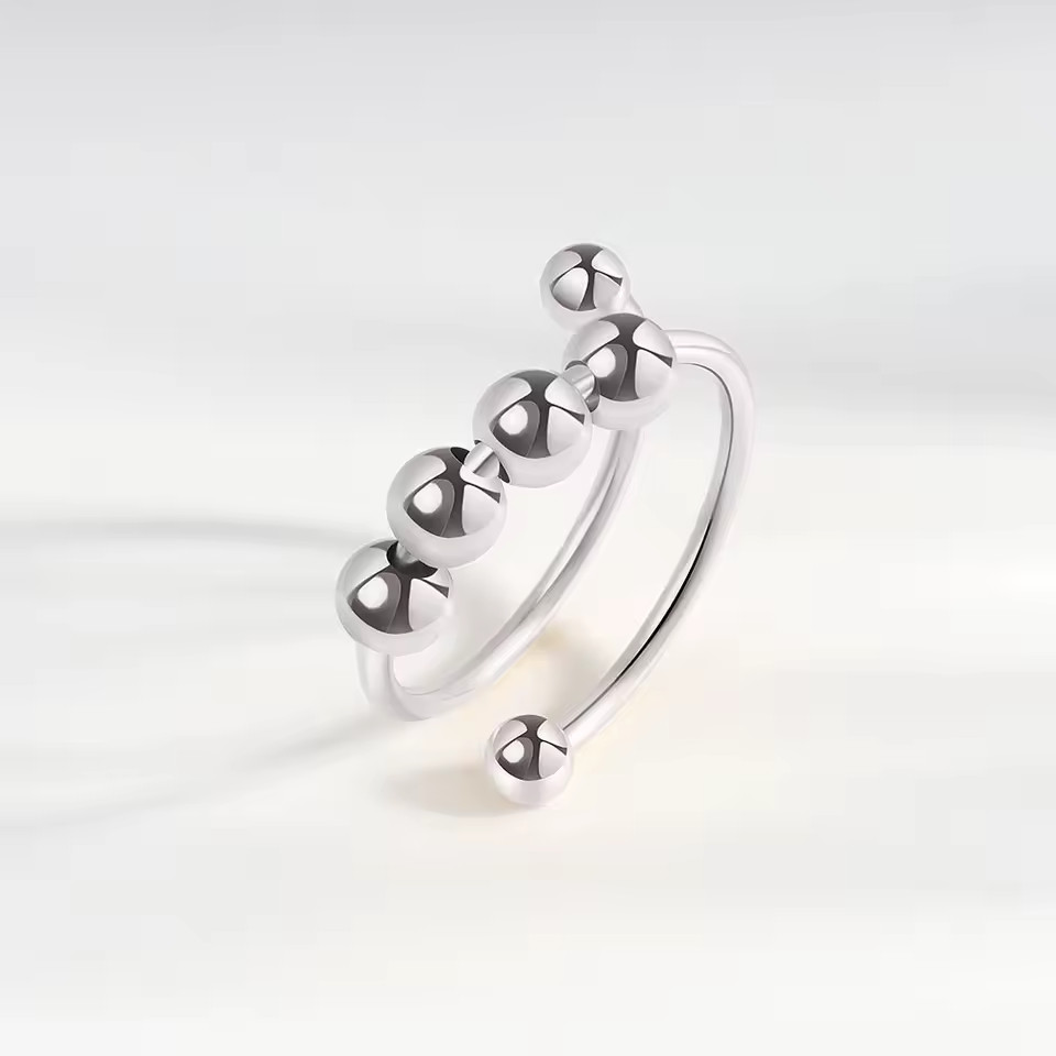 Viral Anxiety Spinner Ring Adjustable Women Stress Relief Fidget Gift Trend