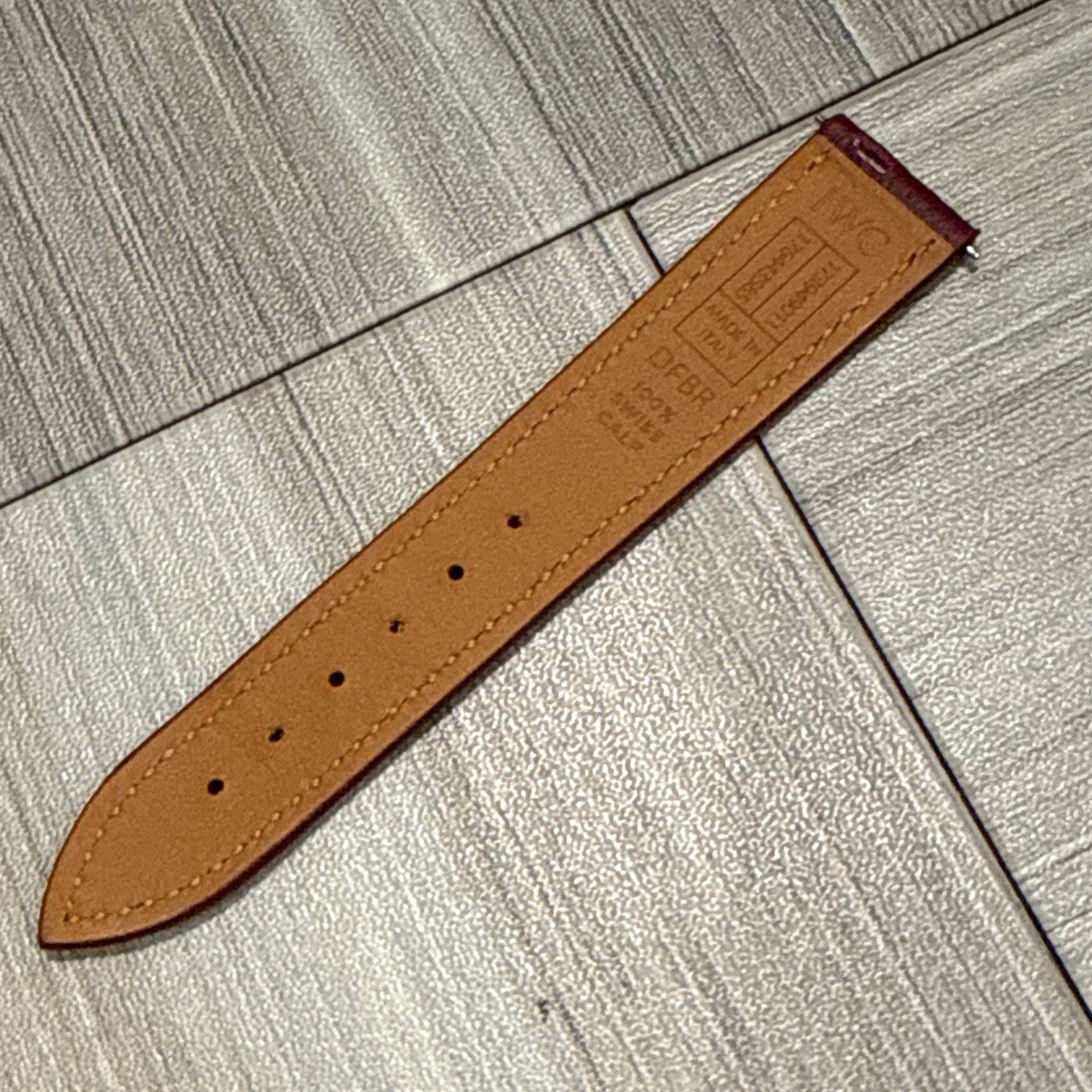 Authentic IWC Quick Release 20mm x 18mm Burgundy Swiss Calf Leather Watch Strap