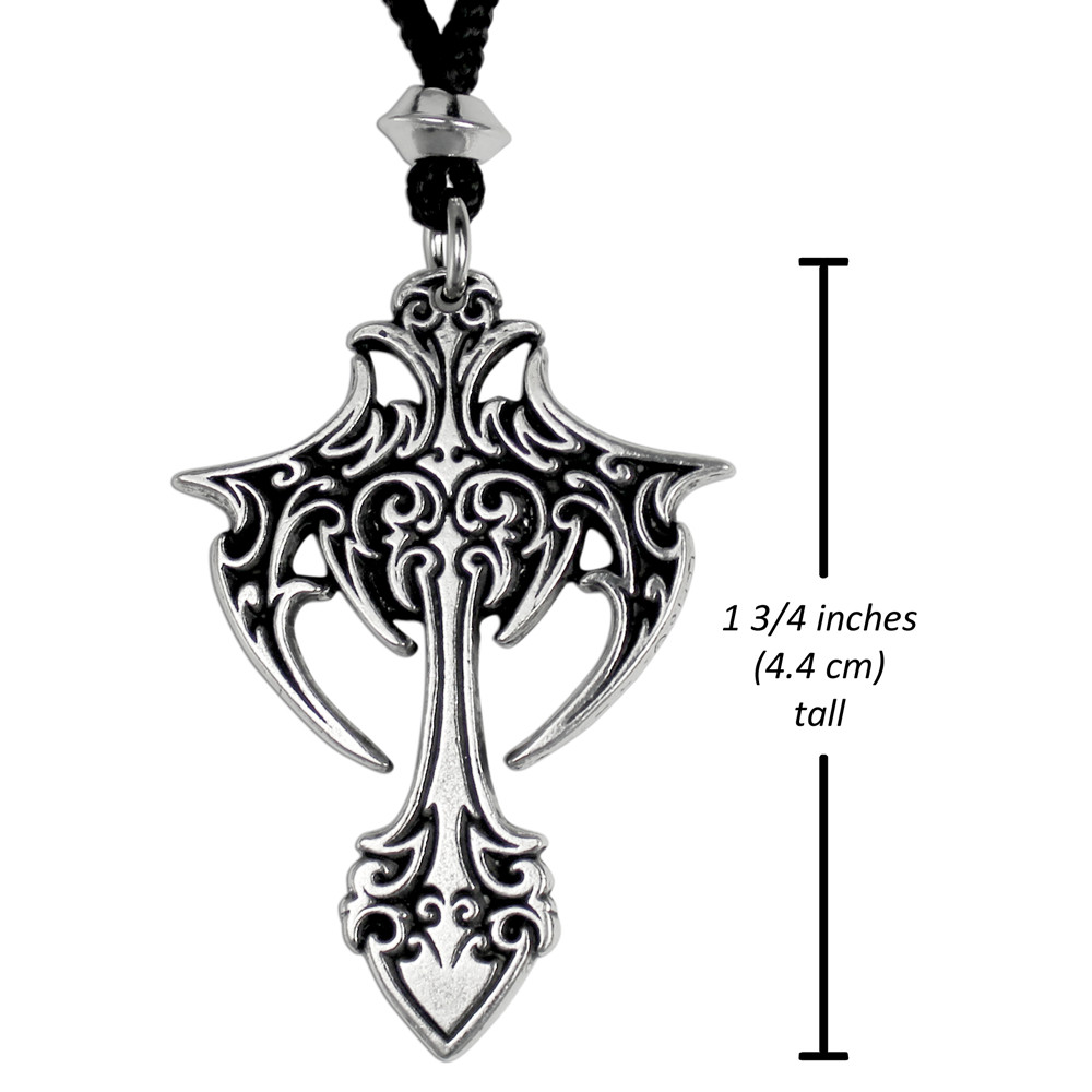 Large Gothic Necklace Vampire Cross Pendant Tribal Fashion Jewelry