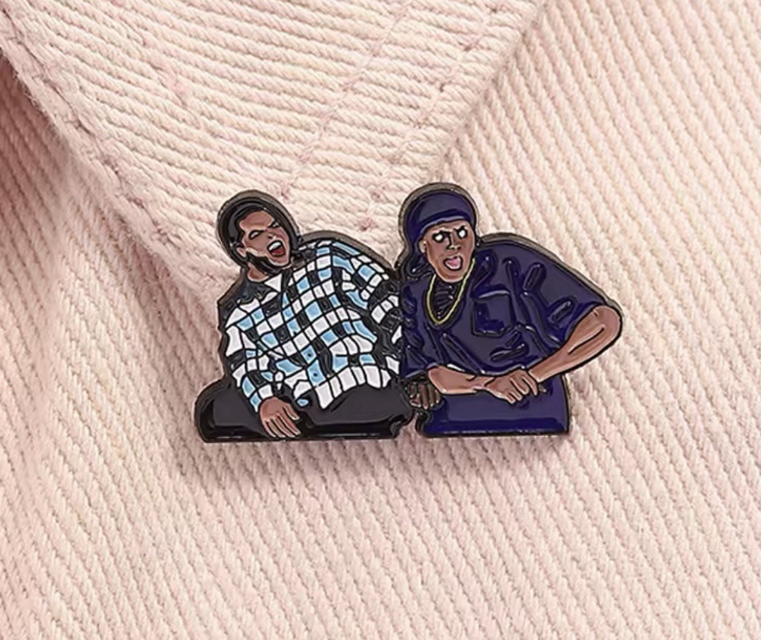 Friday Damn Style 1pc Pin Rubber Pin Backer Craig Smokie Friday Movie Fun Enamel
