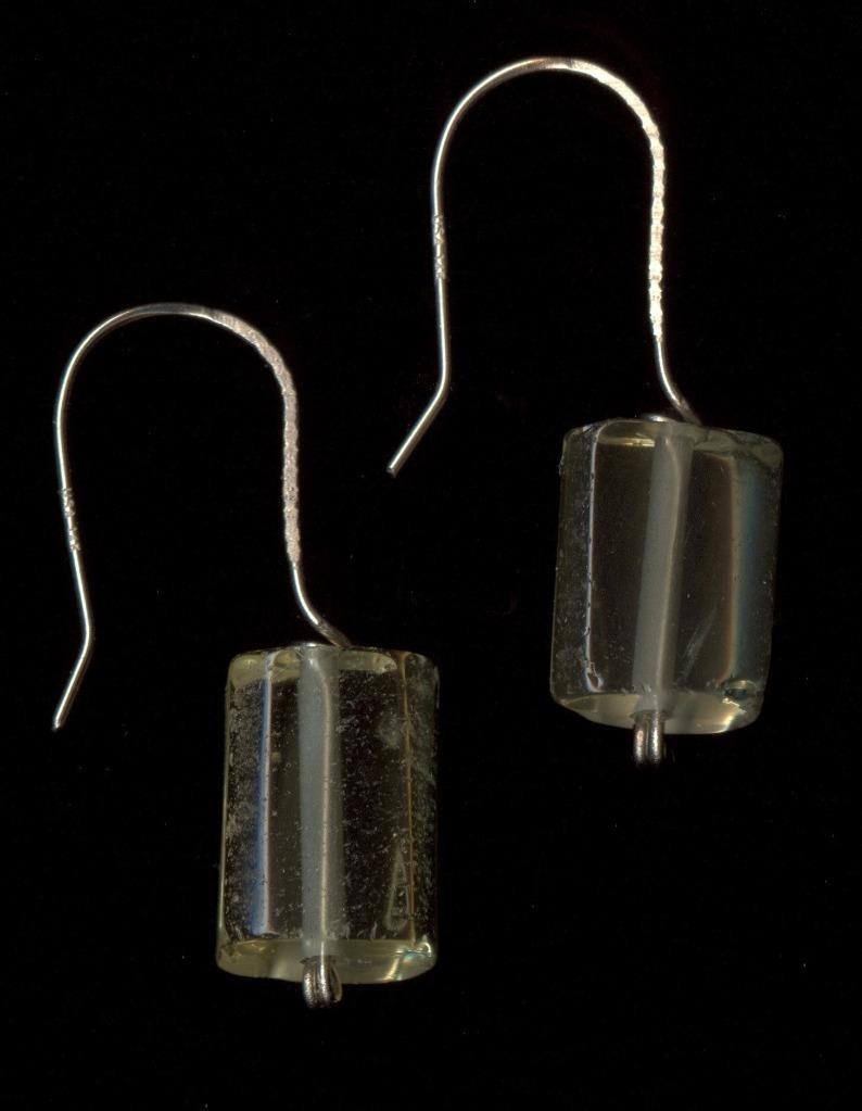 14K 2.6 Gram Solid White Gold 11.9 Carat Bead Natural Citrine Hook Earrings #db