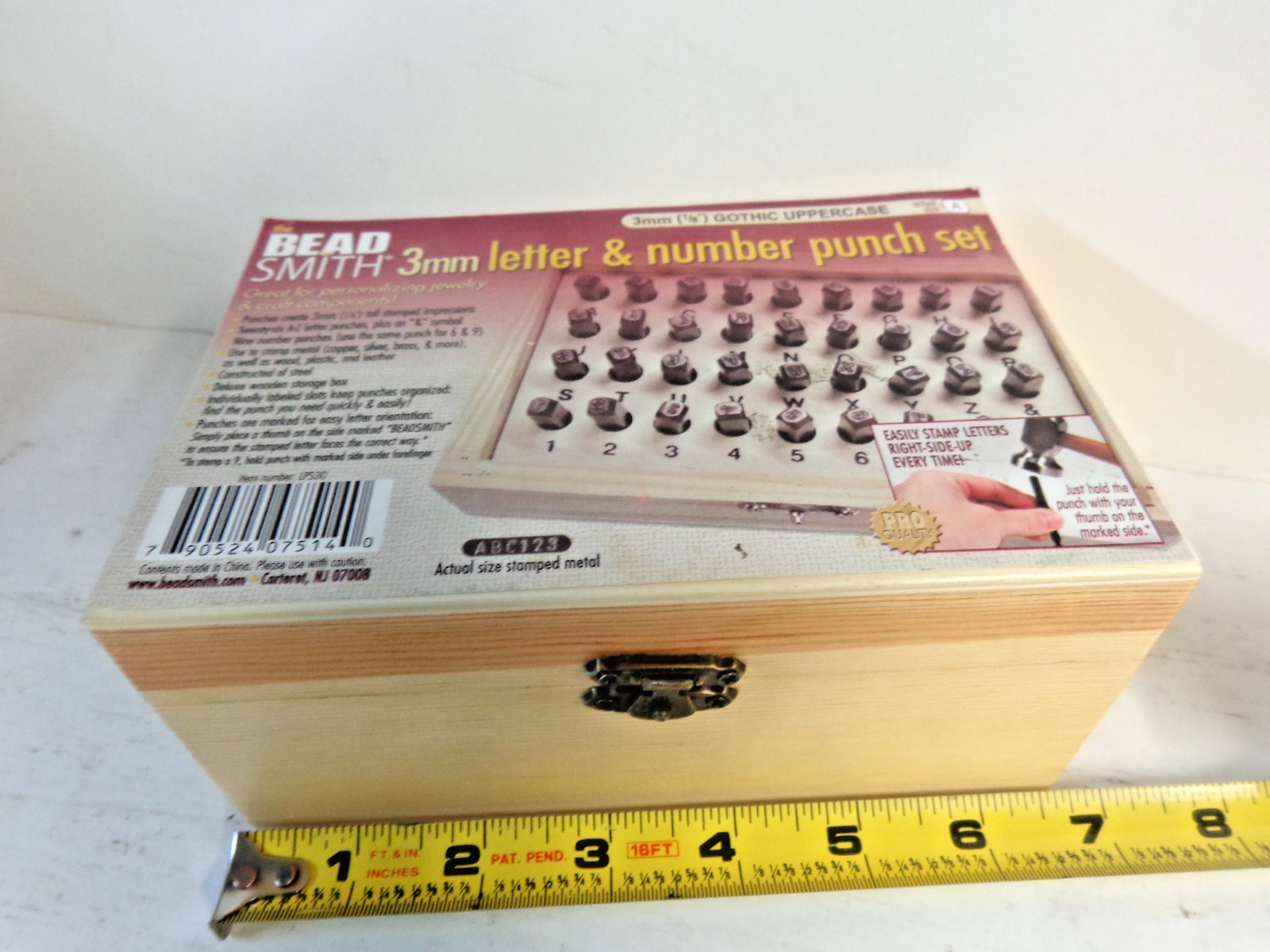 Bead Smith 3mm Letter & Number Punch Set 36 Piece Gothic Uppercase + 4 Others
