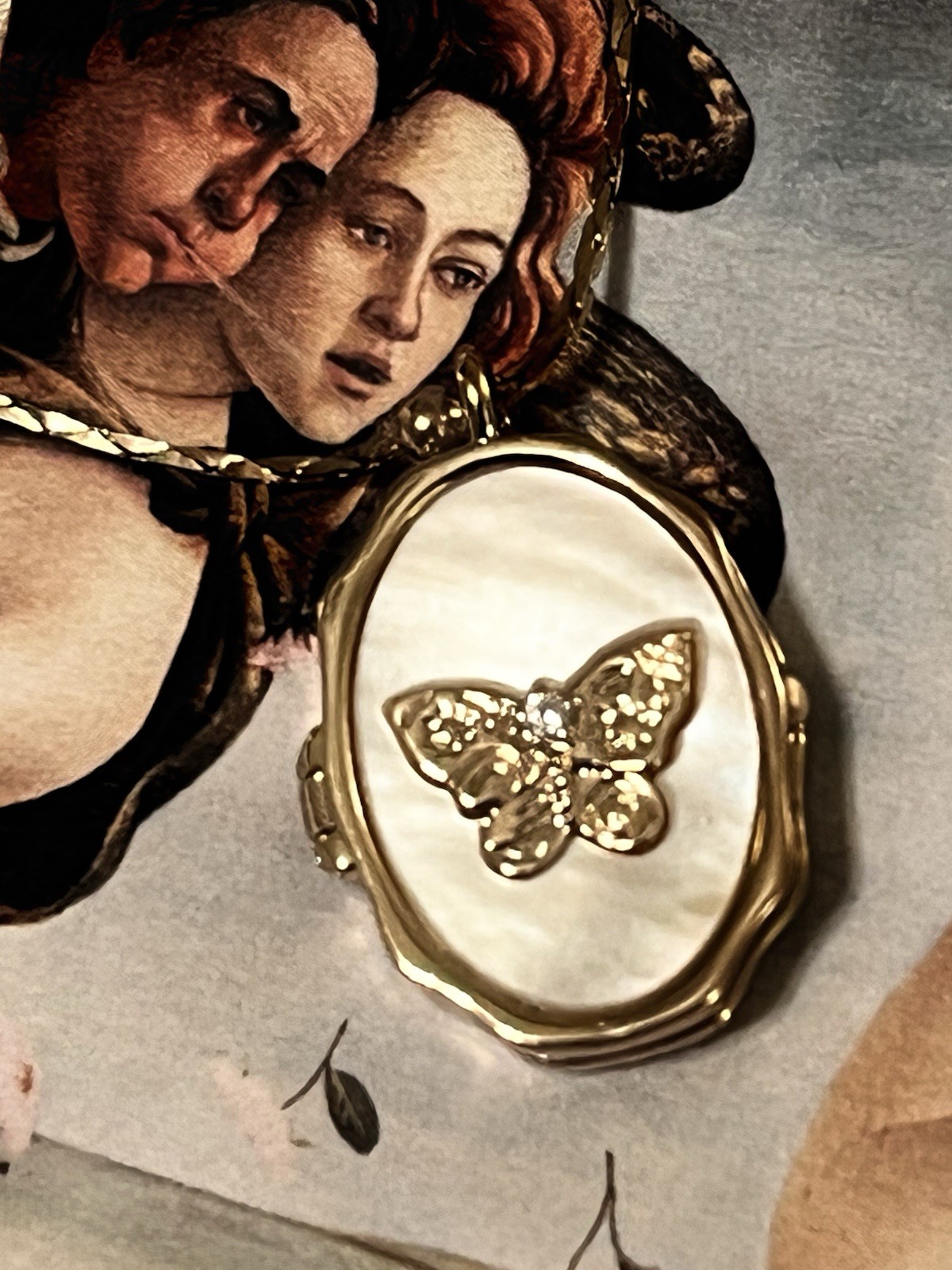 Locket Vintage Inspired Cameo Necklace Lot Hand Painted Regency Bridgerton
