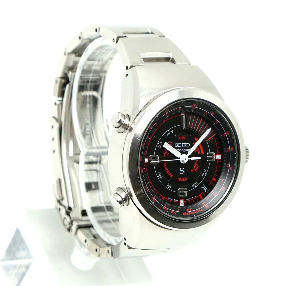 Seiko SUS 6M26-6020 Chronograph Quartz Black Dial Men’s Watch