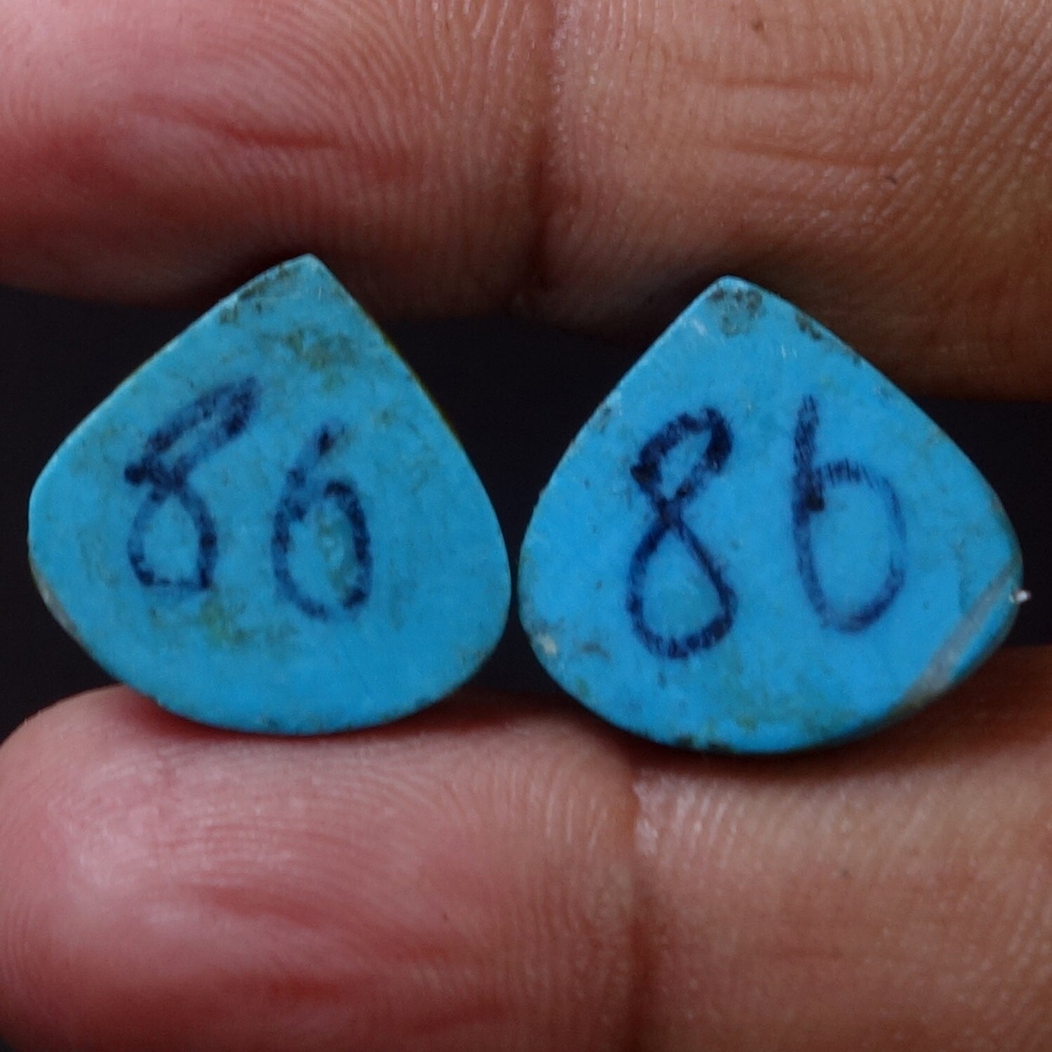 20.00 Ct Natural Tibetan Turquoise Pair Pear Cabochon Gemstone Earring Supply