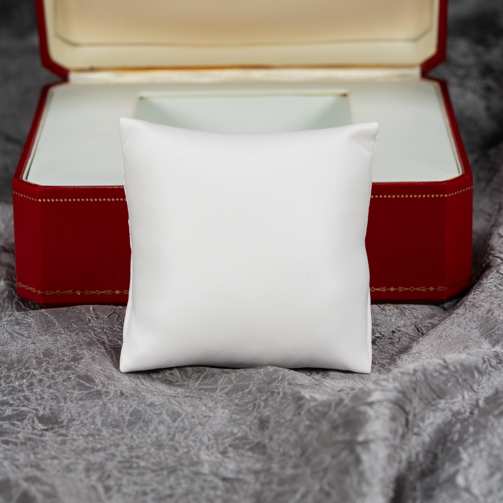 Cartier Watch Box Pillow Replacement White PU Leather Fits Red Box