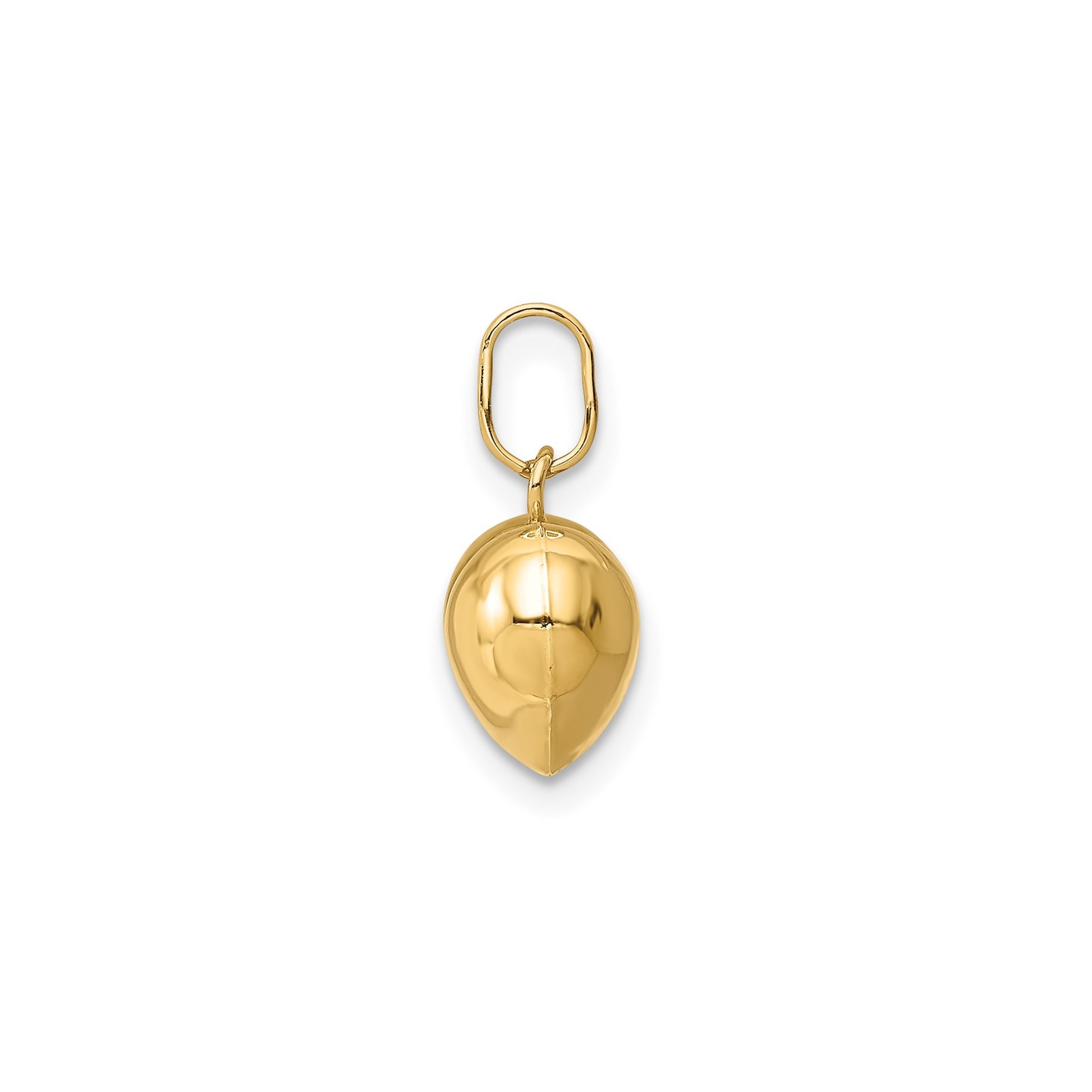 14k Yellow Gold Puffed Heart Pendant Charm for Women Polished Love Jewelry