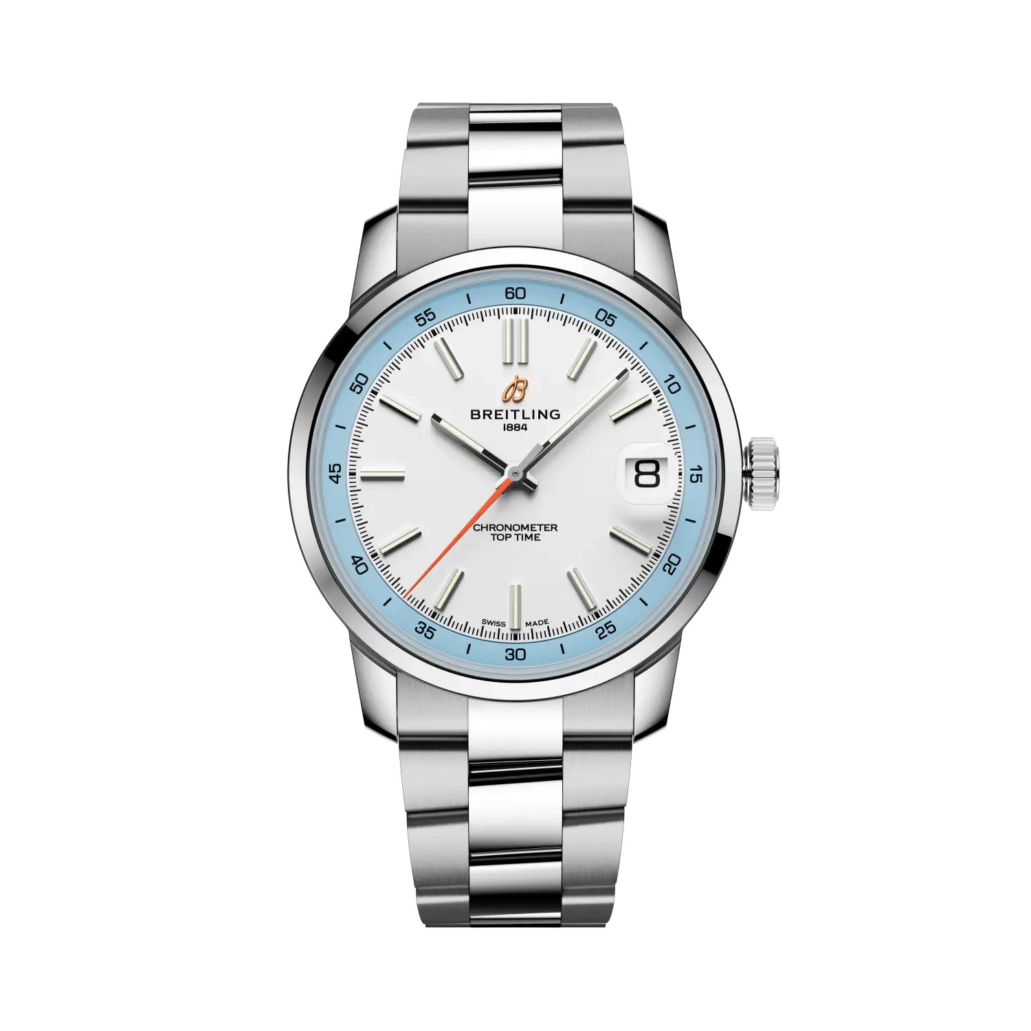 Breitling Top Time B31 38mm White Dial Stainless Steel Watch AB3113281A1A1