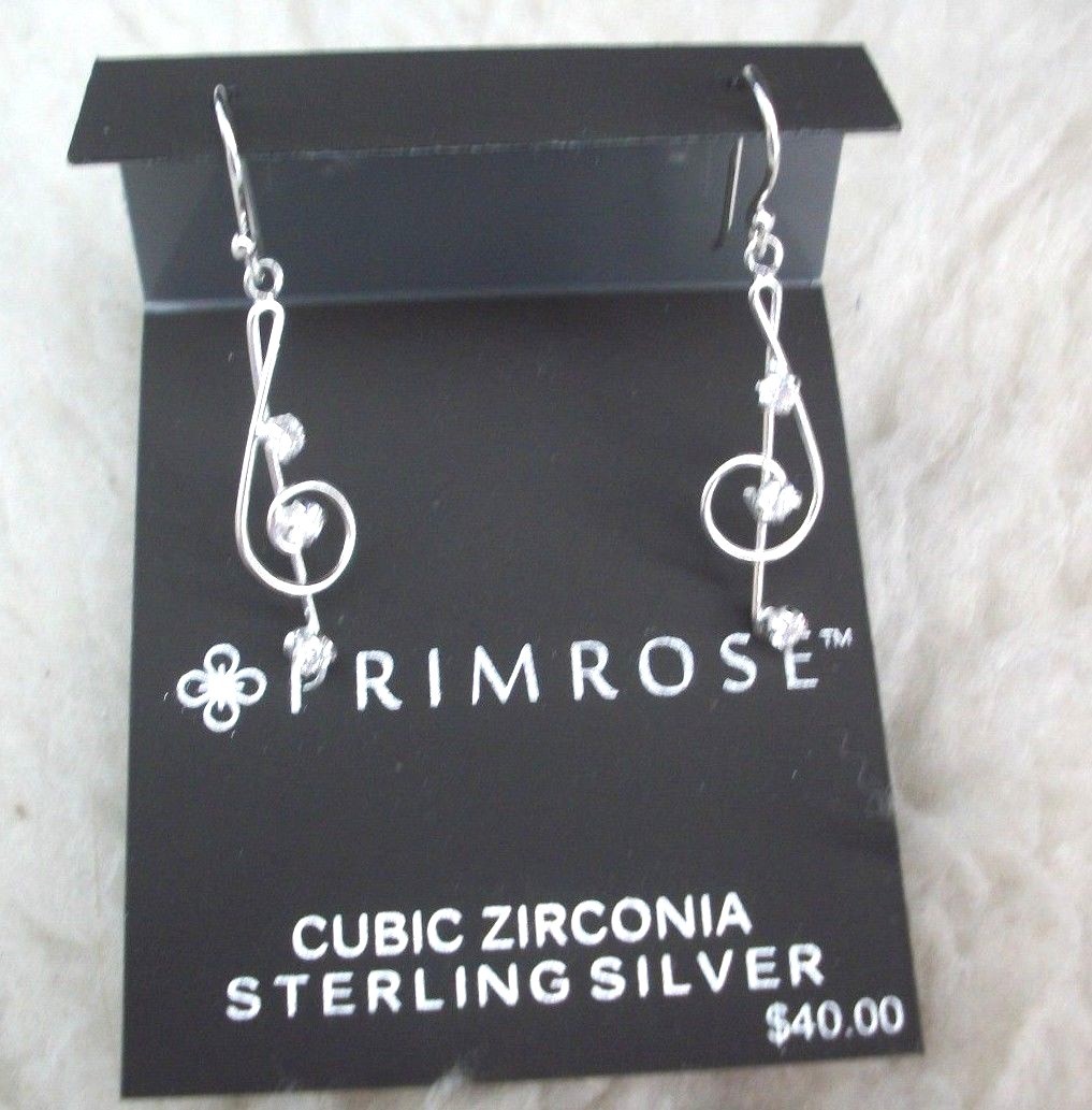G Clef Pendant Sterling Silver Necklace Plus Pierced Earrings Set Music Note New