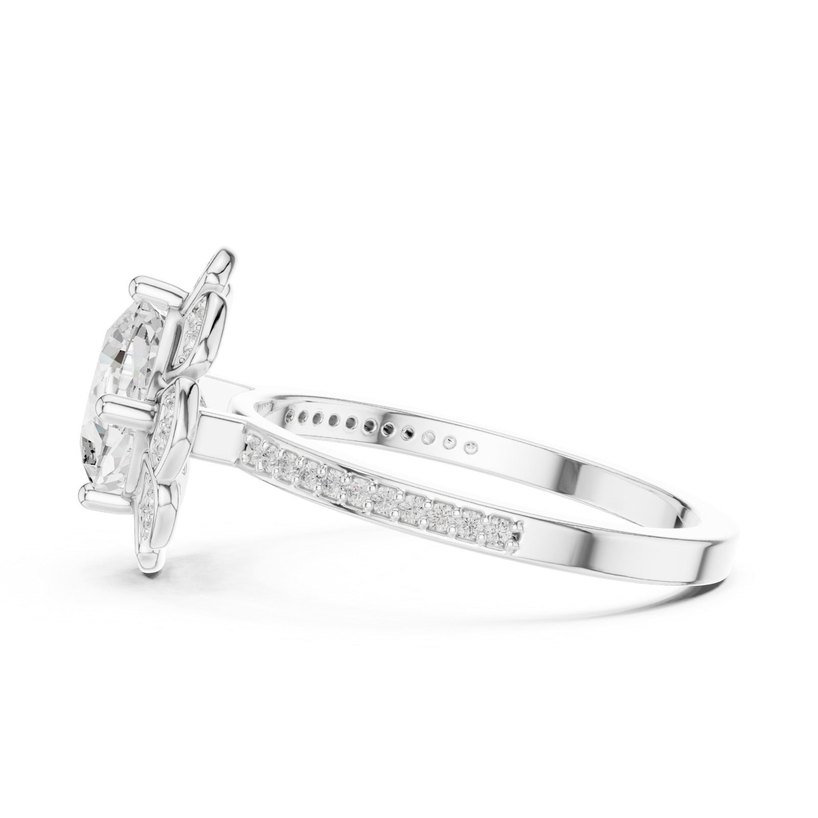 Cushion Certified 1.6 Ct Lab Grown Diamond Anniversary Cosmos Ring 14K Gold Over