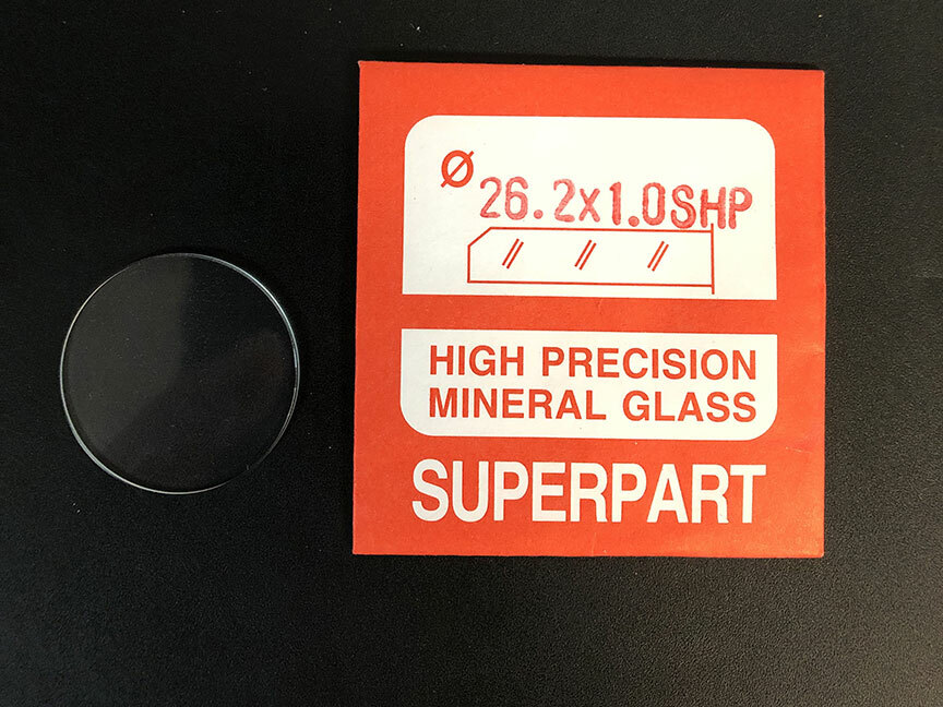 1.0mm Thick Flat Round Mineral Glass Watch Crystal 26.1mm – 27.0mm Diameter