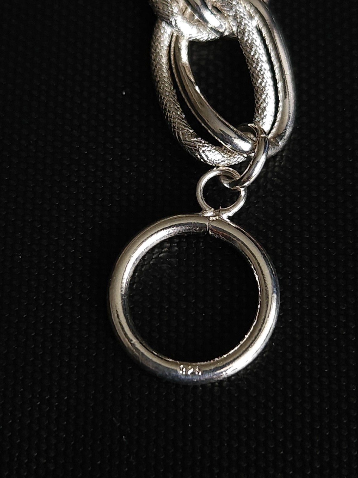 Sterling Silver Chunky Double Link Toggle Bracelet Textured Polished 20cm