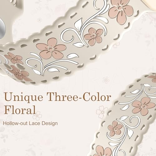 Floral Band 38mm/40mm/41mm/ (42mm-Series 11 10) Starlight & Milk Tea