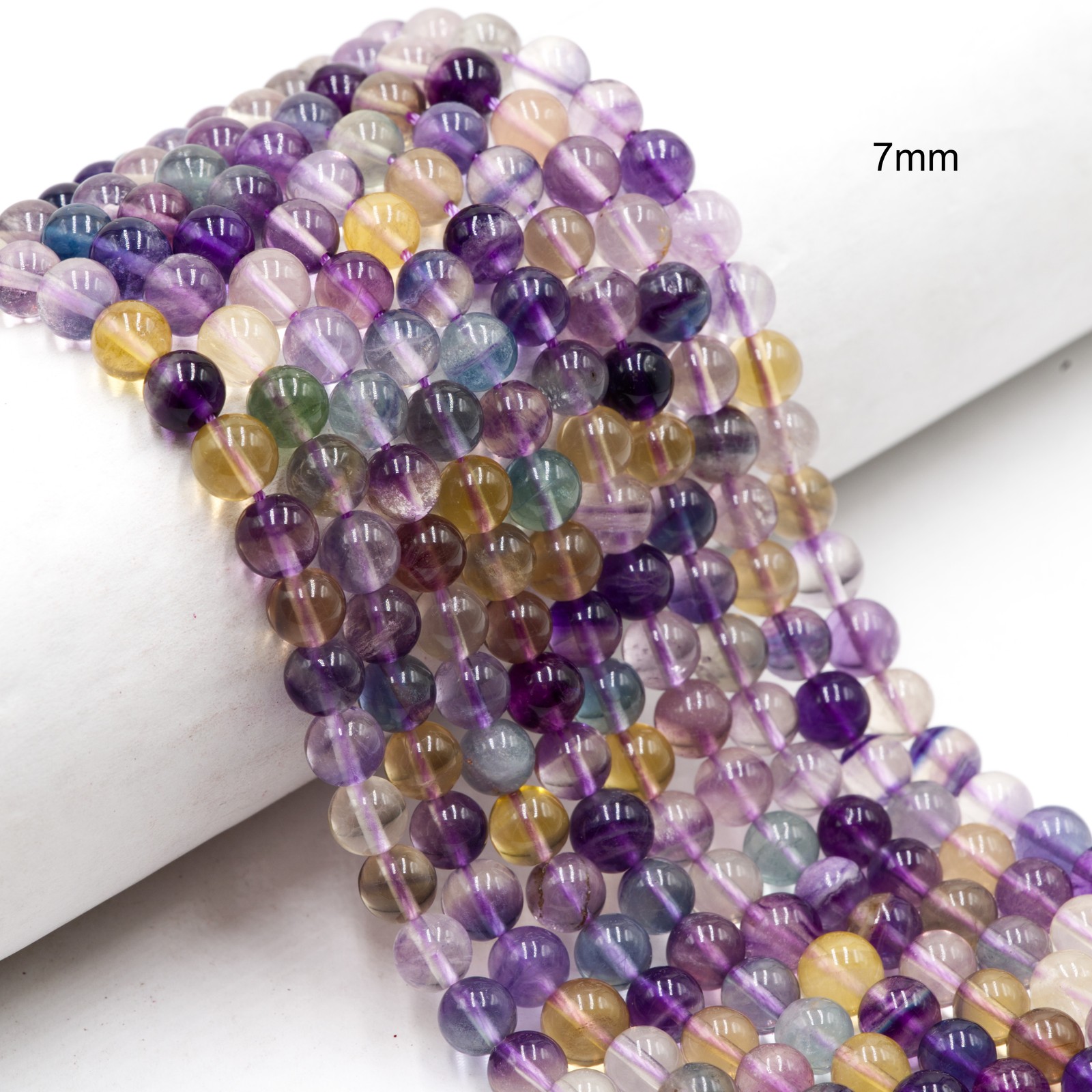 Natural Rainbow Fluorite Smooth Round Beads 4mm 5mm 6mm 7mm 8mm 10mm 15.5″Strand