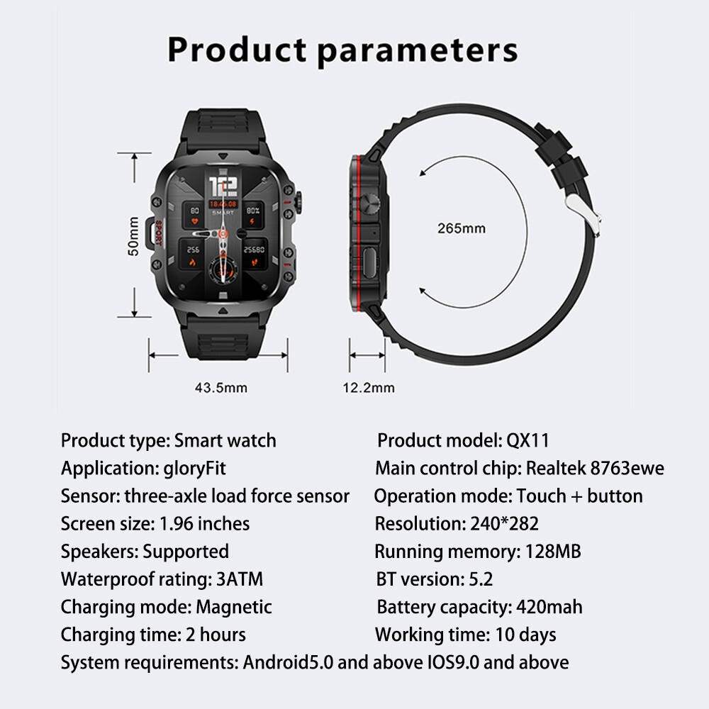 Military Smart Watch Rugged Tactical Fitness Tracker for Men Answer/Make Calls✅