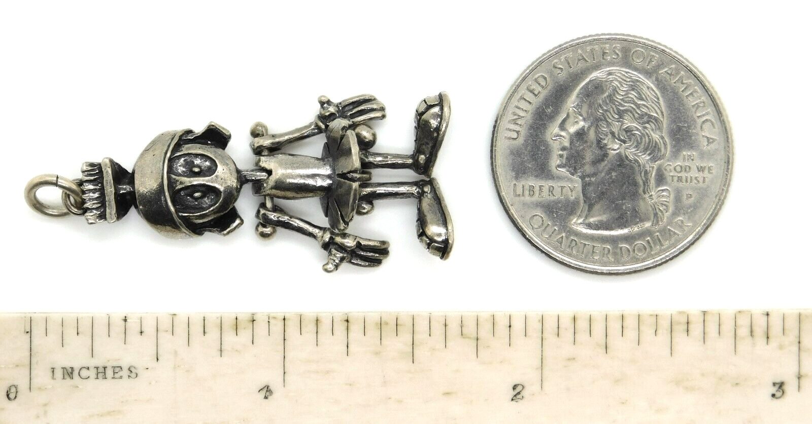 Warner Bros. 1994 925 Sterling Silver Marvin the Martian Articulated Pendant
