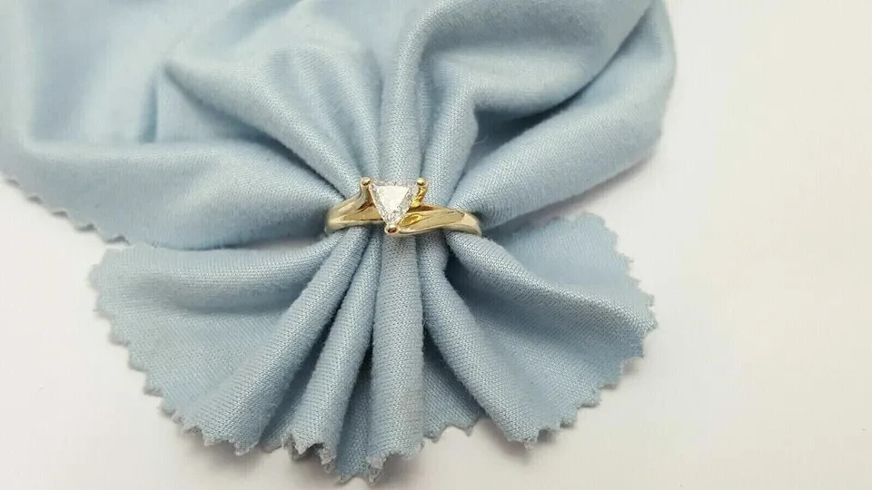 2Ct Trillion Lab-Created Diamond Solitaire Wedding Ring 14K Yellow Gold Plated