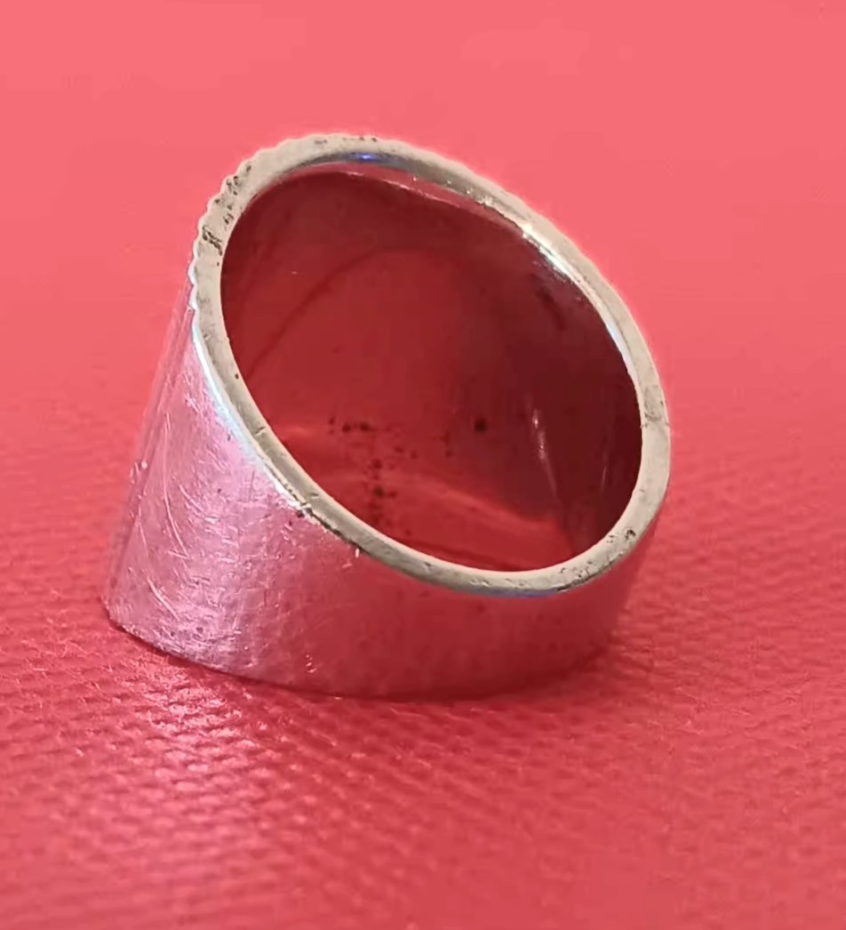Column Ring 925 Silver Beautiful Good Condition Sz.8