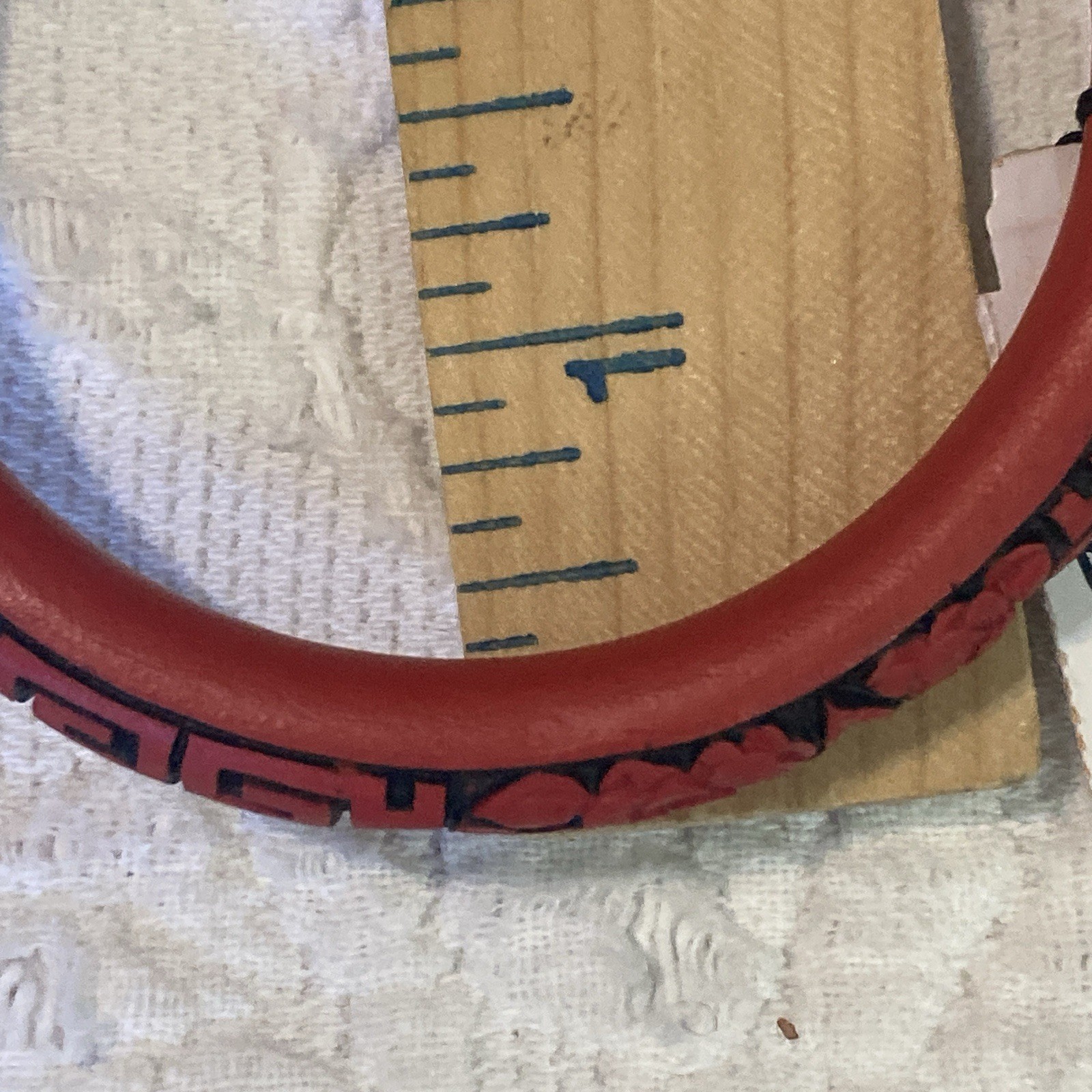 Red Cinnabar Like Carved Bracelet Bangle Retro 70’s-vintage-Style Asia China NWT