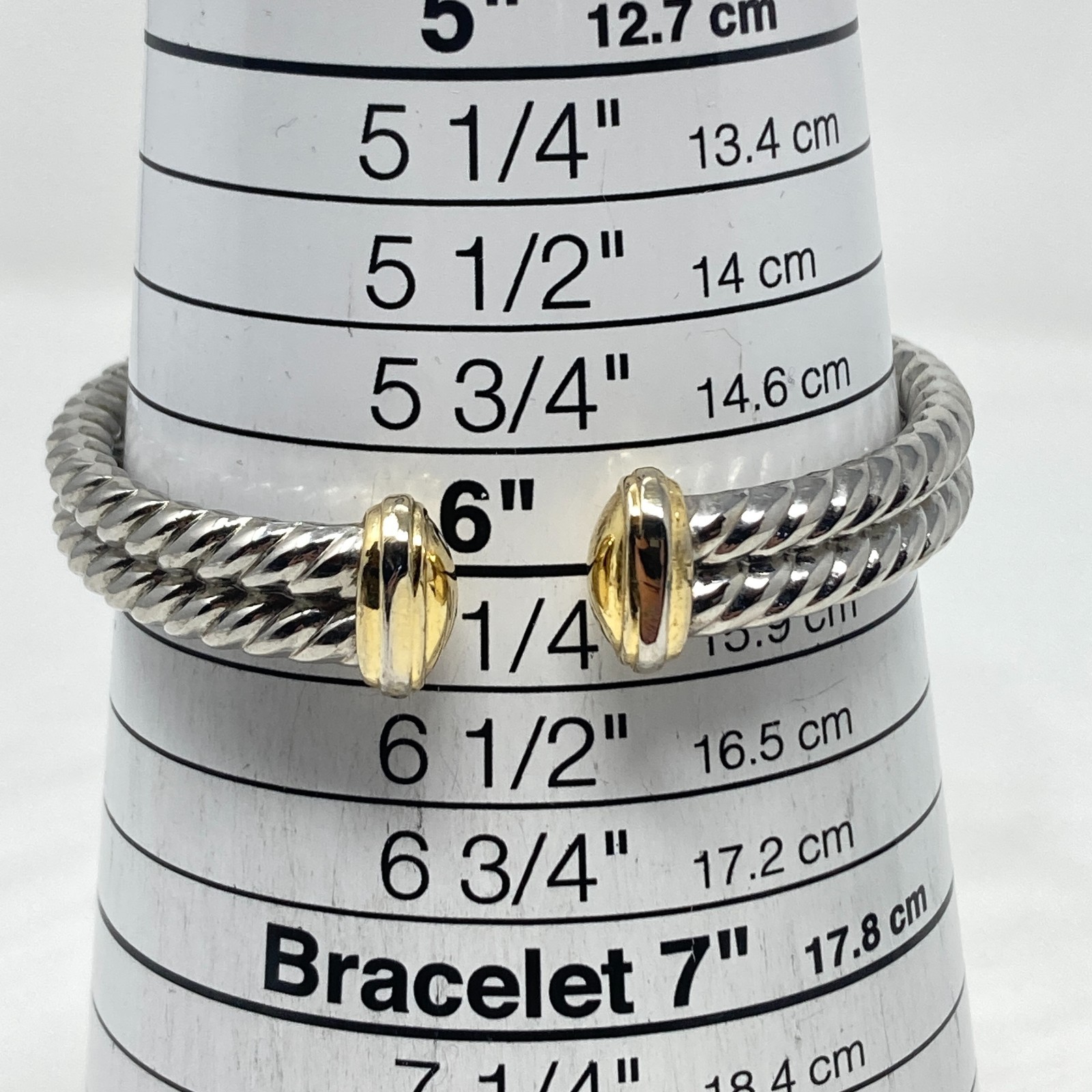 Style & Co Women Watch Silver Gold Tone Crystals Twisted Cable Cuff New Battery