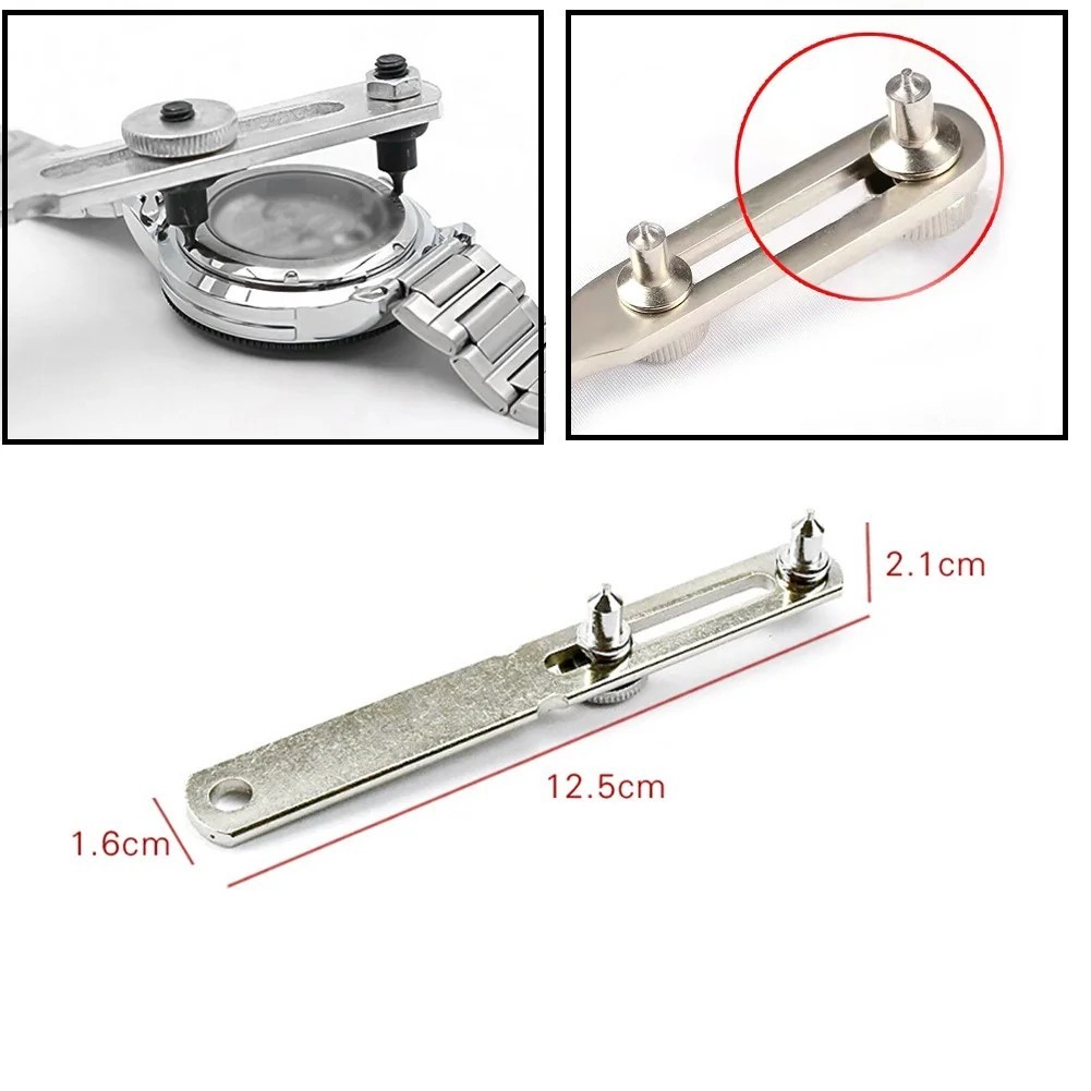 Adjustable Watch Back Case Opener Remover Stainless Steel Wrench Repair Tool Kit