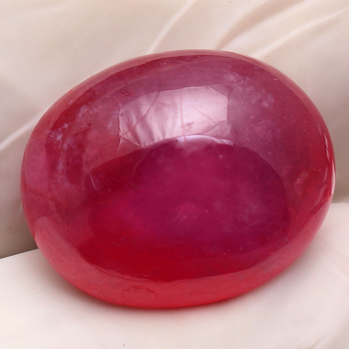 15.79 Cts Natural Red Ruby 16mmx13mm Oval Cabochon Ring Size Precious Gemstone