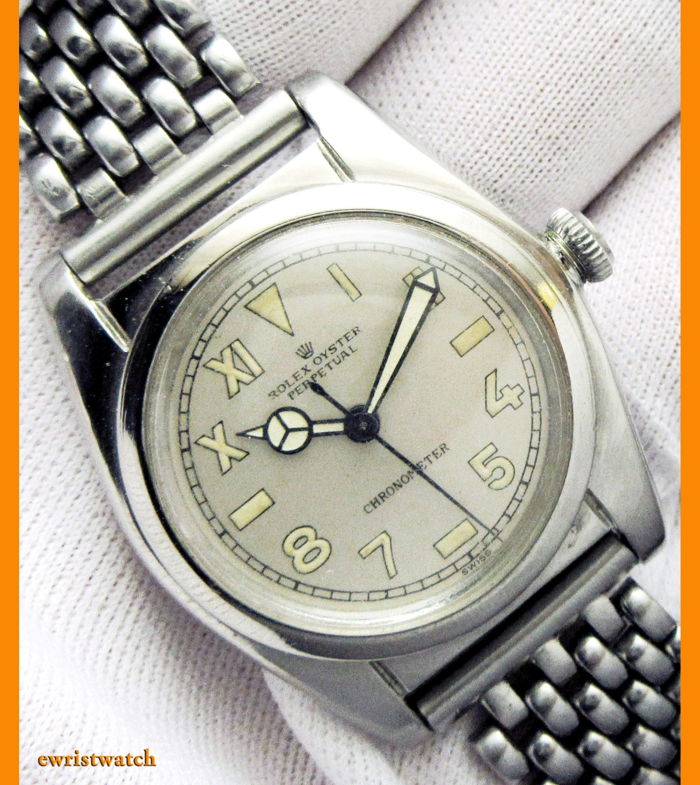 VTG Rolex Oyster Perpetual Chronometer Bubbleback California Dial w/BOR Bracelet