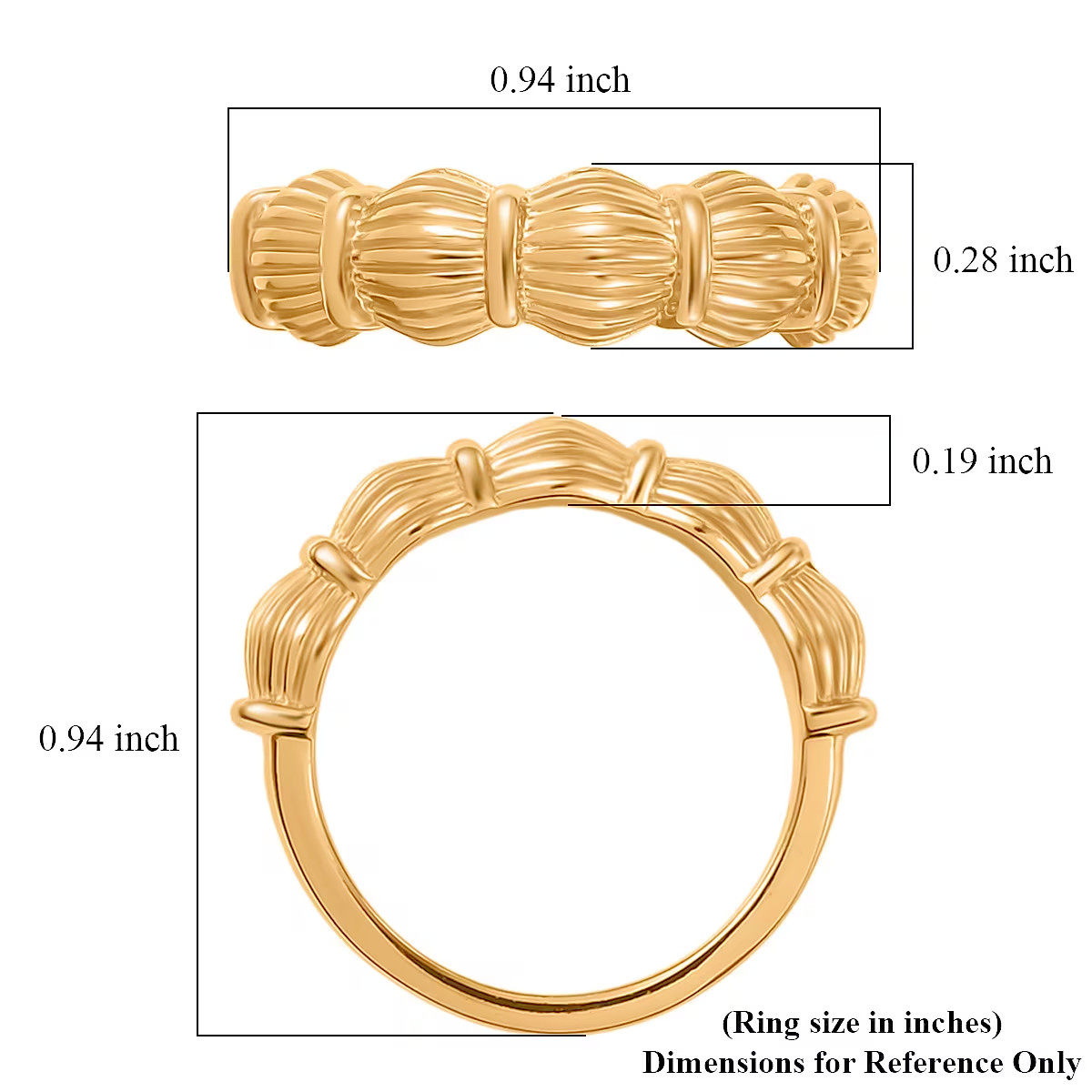 EverTrue Bronzella Collection Architect King Band Ring in 18K Yellow Gold Plate