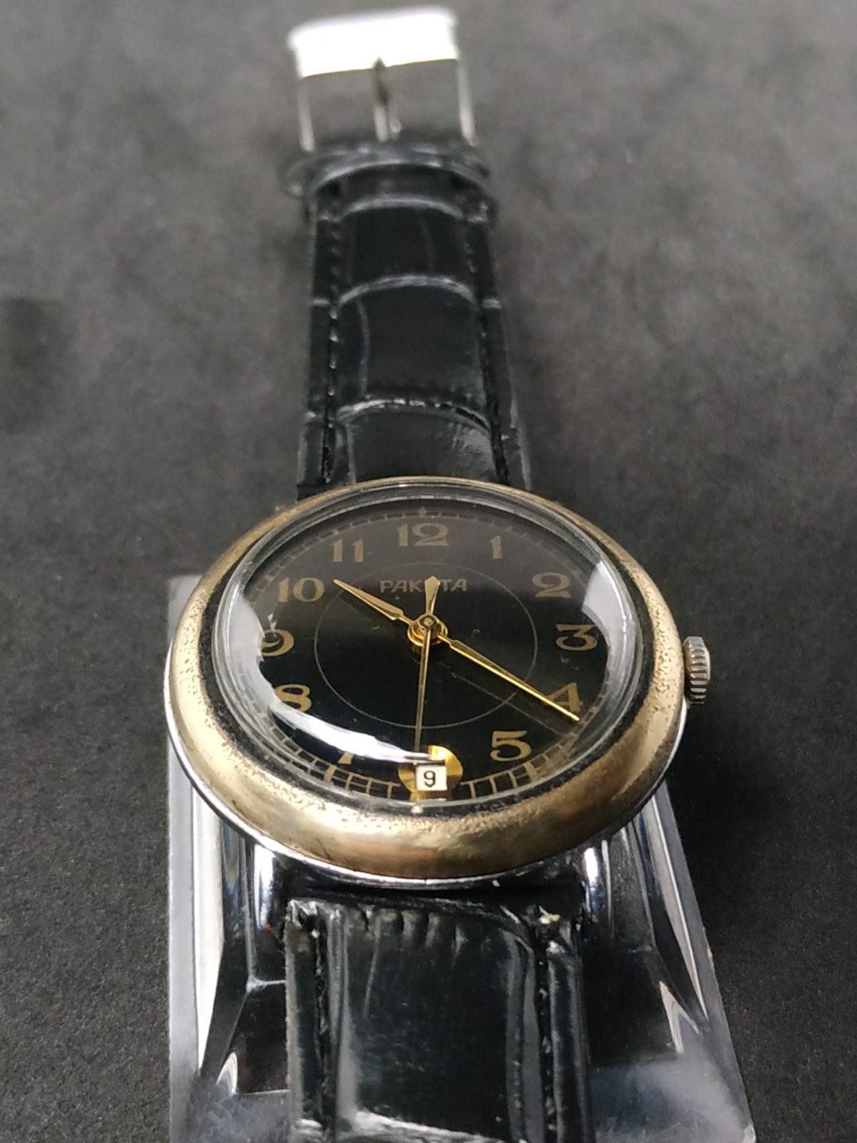 Men’s Dress Vintage USSR Watch Raketa Mechanical 2628.H Black Dial Retro Soviet
