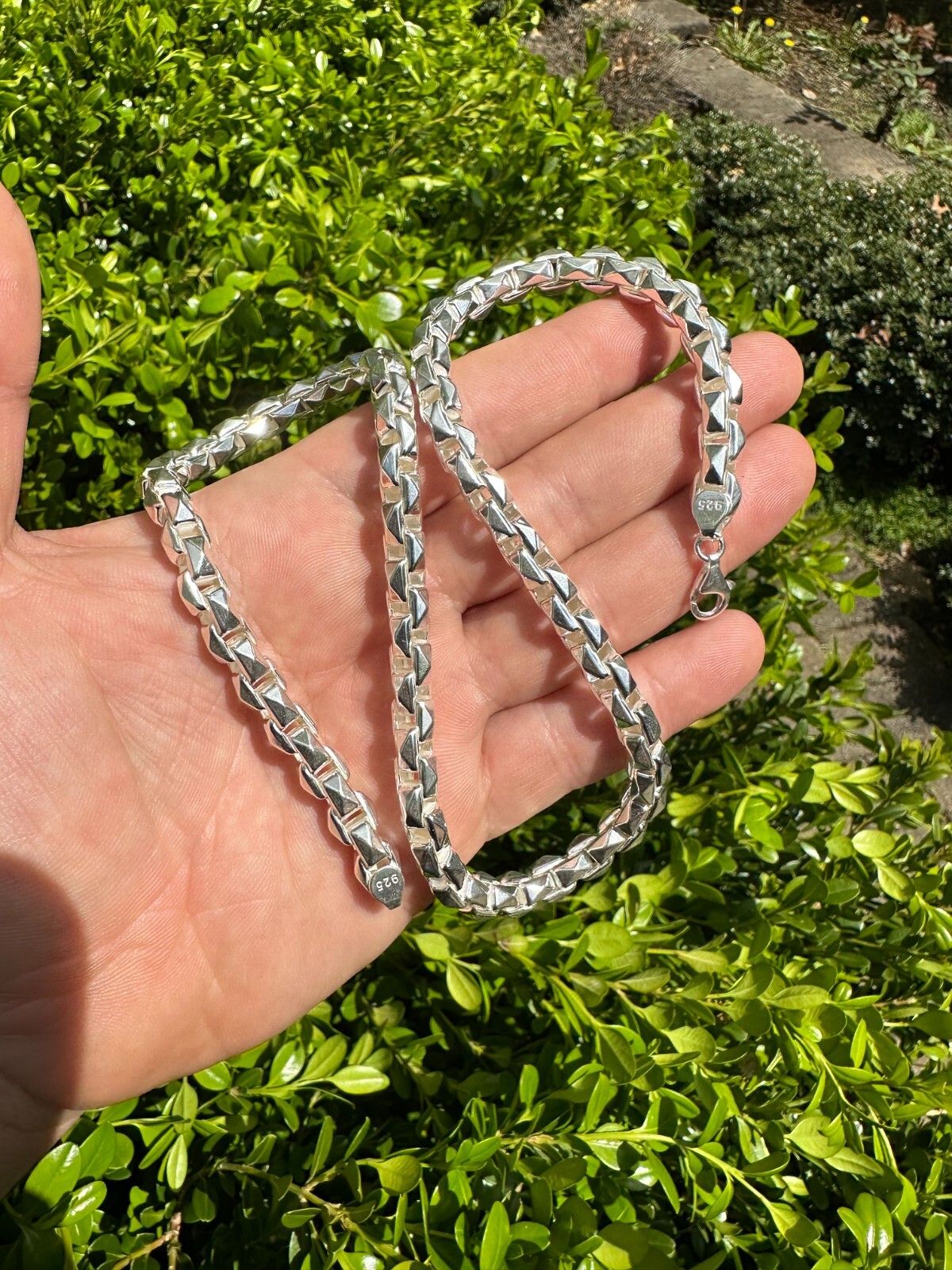 8mm 925 Sterling Silver Men Diamond Cut Rolo Hermes Link Chain Necklace Bracelet