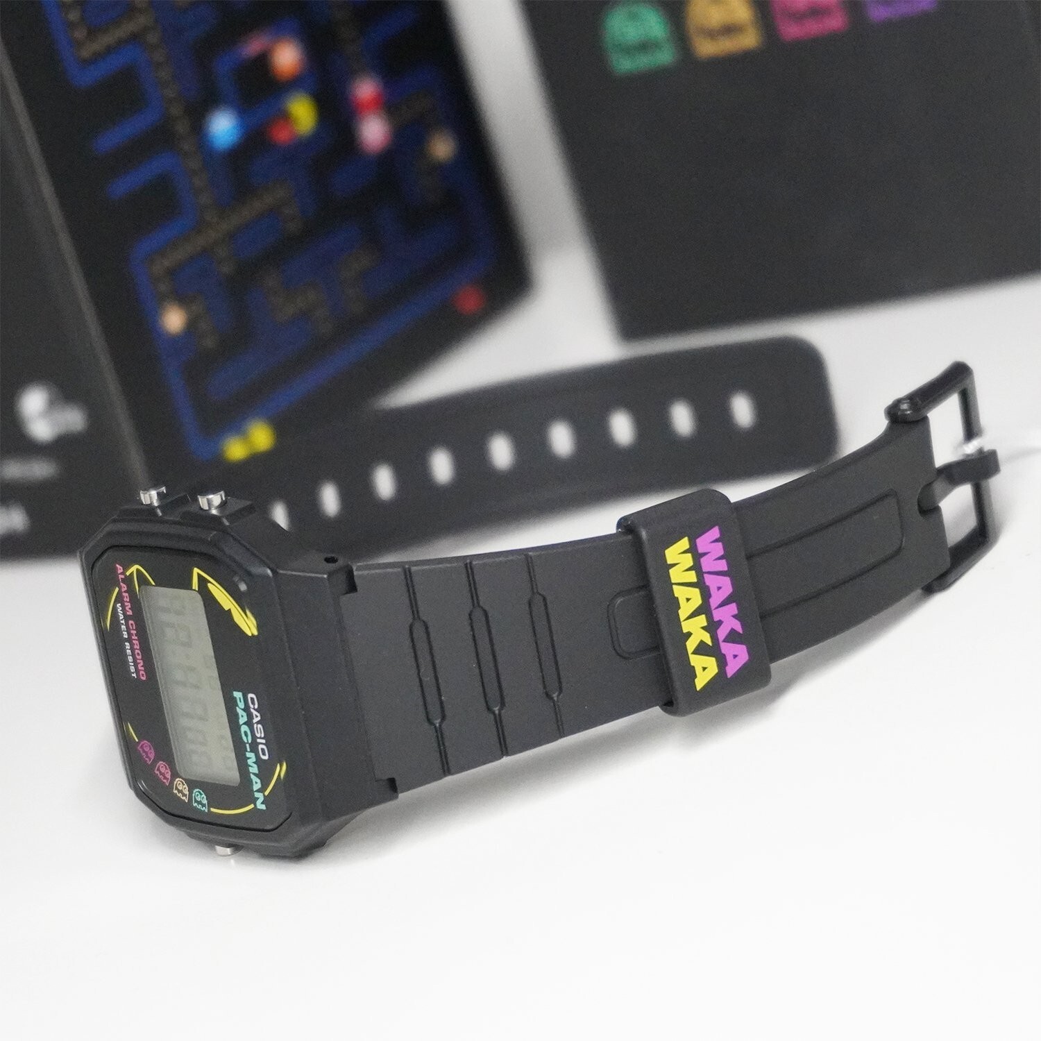 Casio F-91WPC-1A Pop “WAKA WAKA” PAC-MAN collaboration Digital Black Youth Watch
