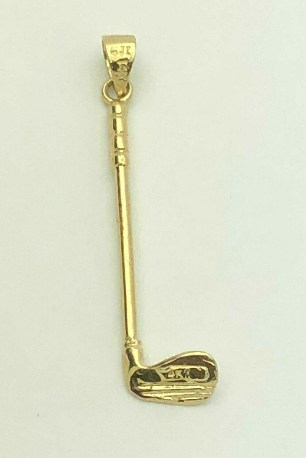 14k Yellow Gold Solid Golf Club Stick Charm Pendant 1.7″ 1.8 grams Medium