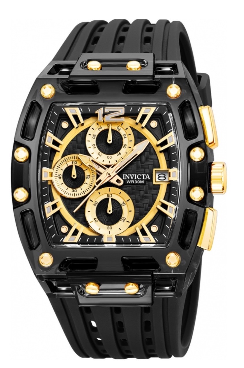 Invicta S1 Rally Men’s Watch Black Gold 70148 42mm Black Silicone Band RV $199