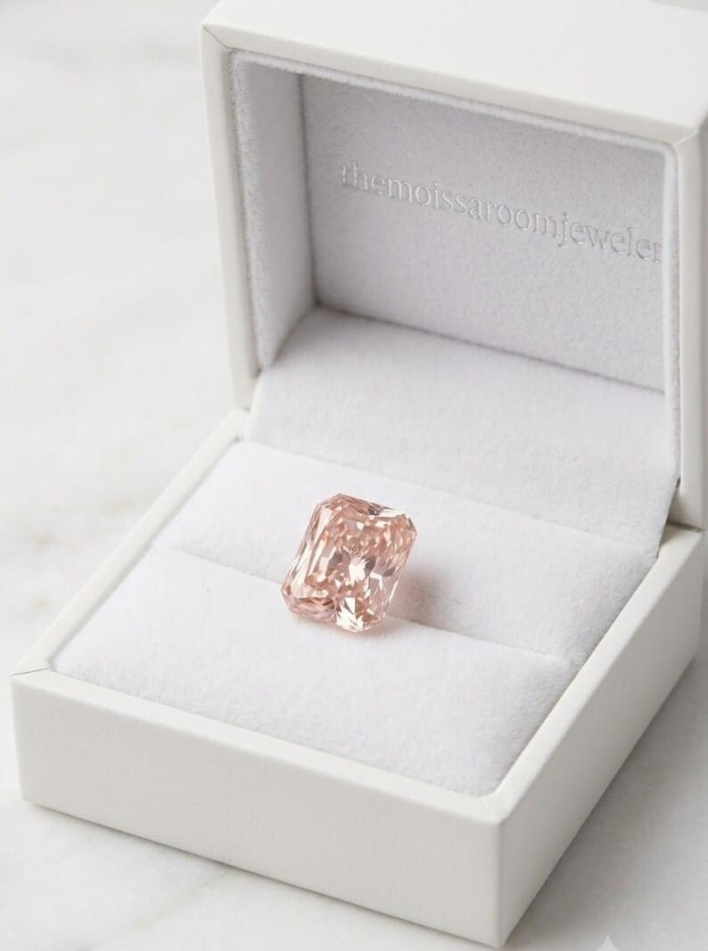 AAA 2 CT Fancy Baby Pink Radiant Cut VVS1 Diamond Premium Quality gemstone 9x7mm