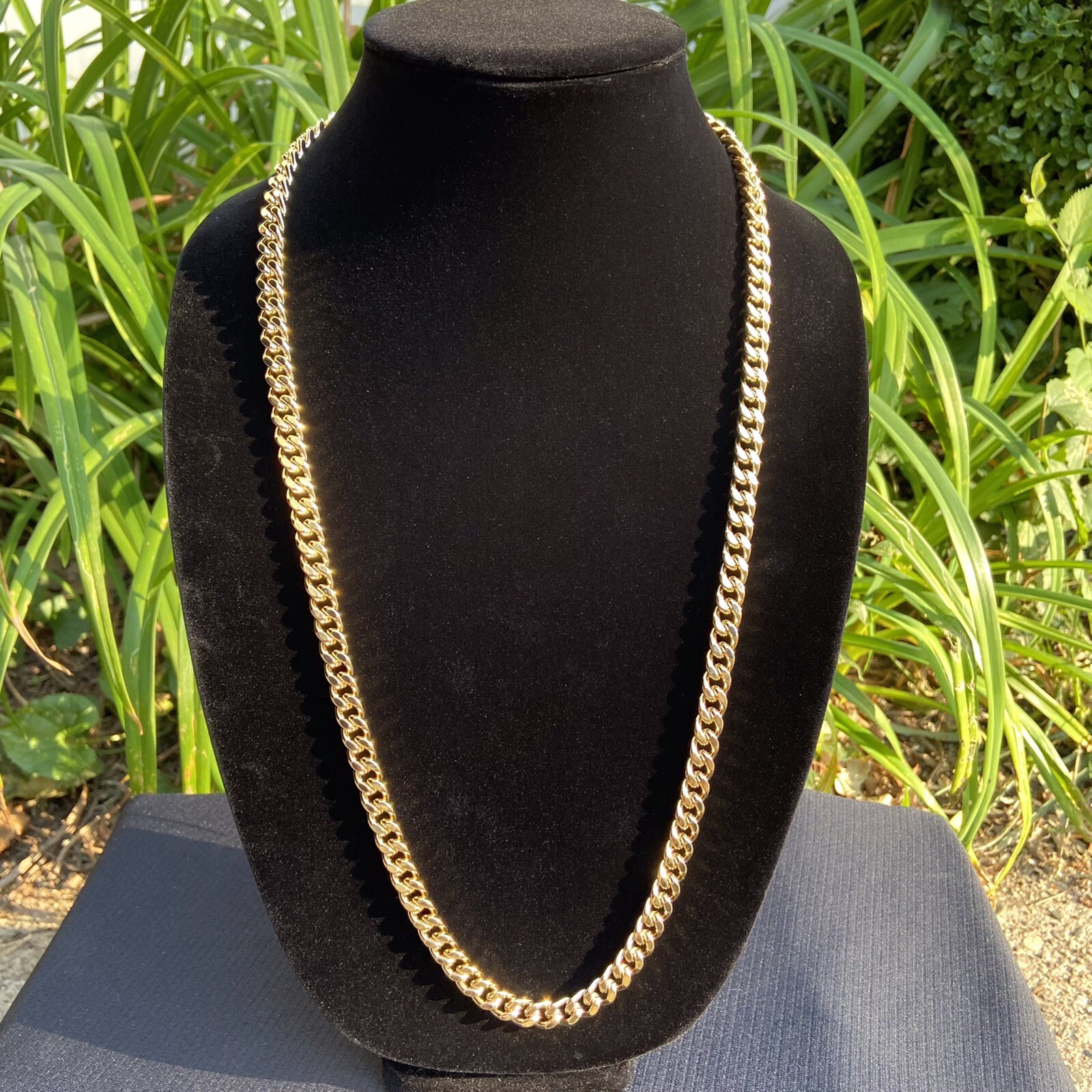 Gold Chain Yellow Gold Cuban Link 30in 8mm 14k Plated