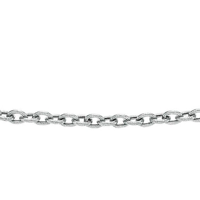 14k White Gold 18″ Oval Cable ROLO Link Pendant Chain/Necklace 3.3 mm 3.9 Grams