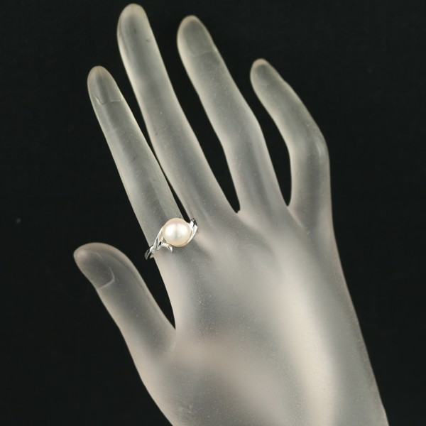 Auth Mikimoto Ring Akoya Pearl 8.3mm Solitaire US6-6.25 14K 585 White Gold
