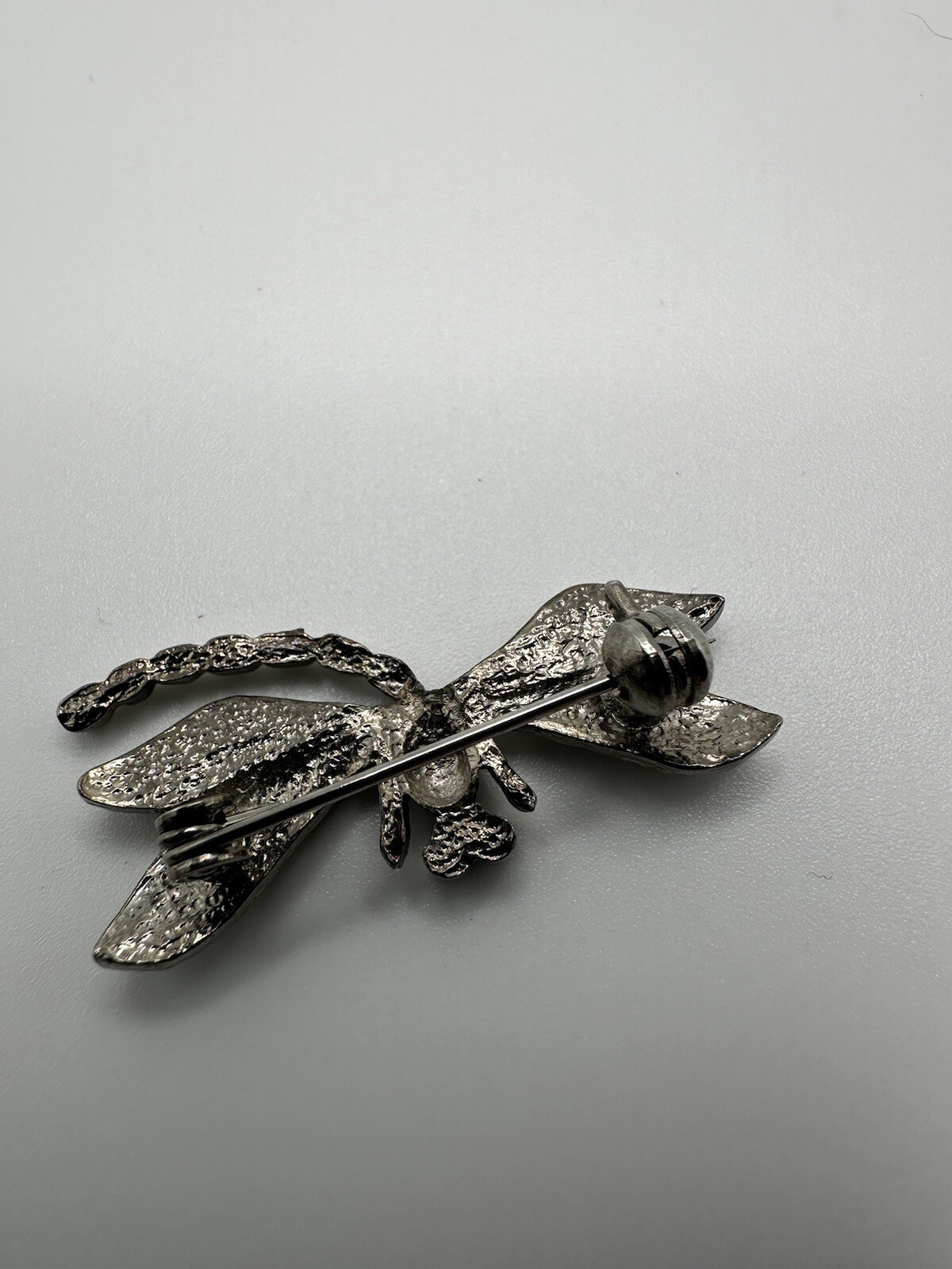 Silver Rhinestone Dragonfly Brooch 3.6 x 2.4 cm BB4