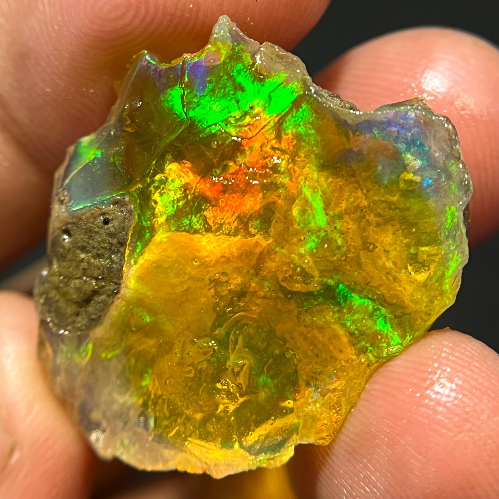 31 Carat Opal Rough Natural Ethiopian Opal Raw Welo Opal Multi Fire Gemstone